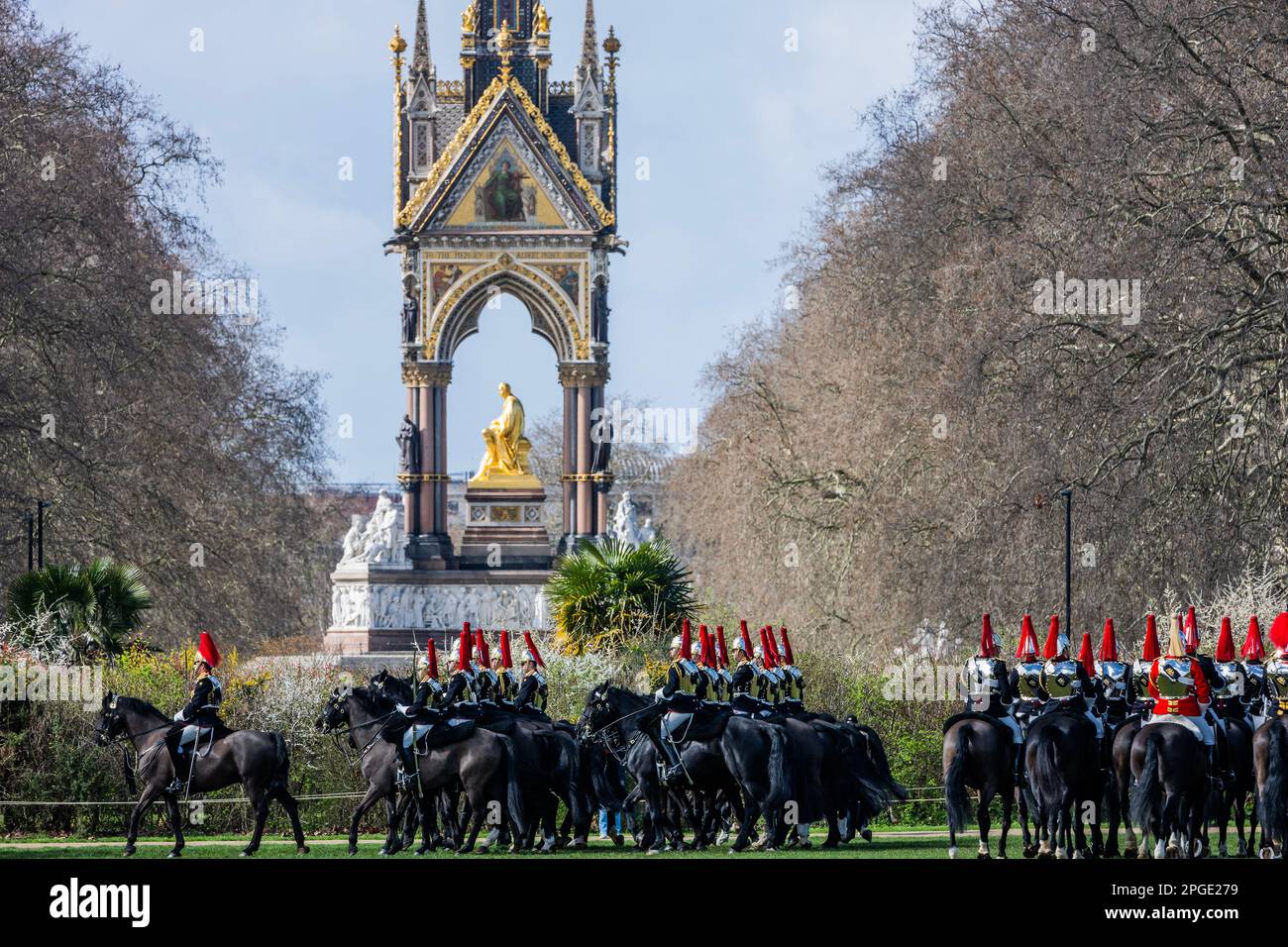 London, UK. 22 Mar 2023. The parade passes the Albert Memorial - The ...
