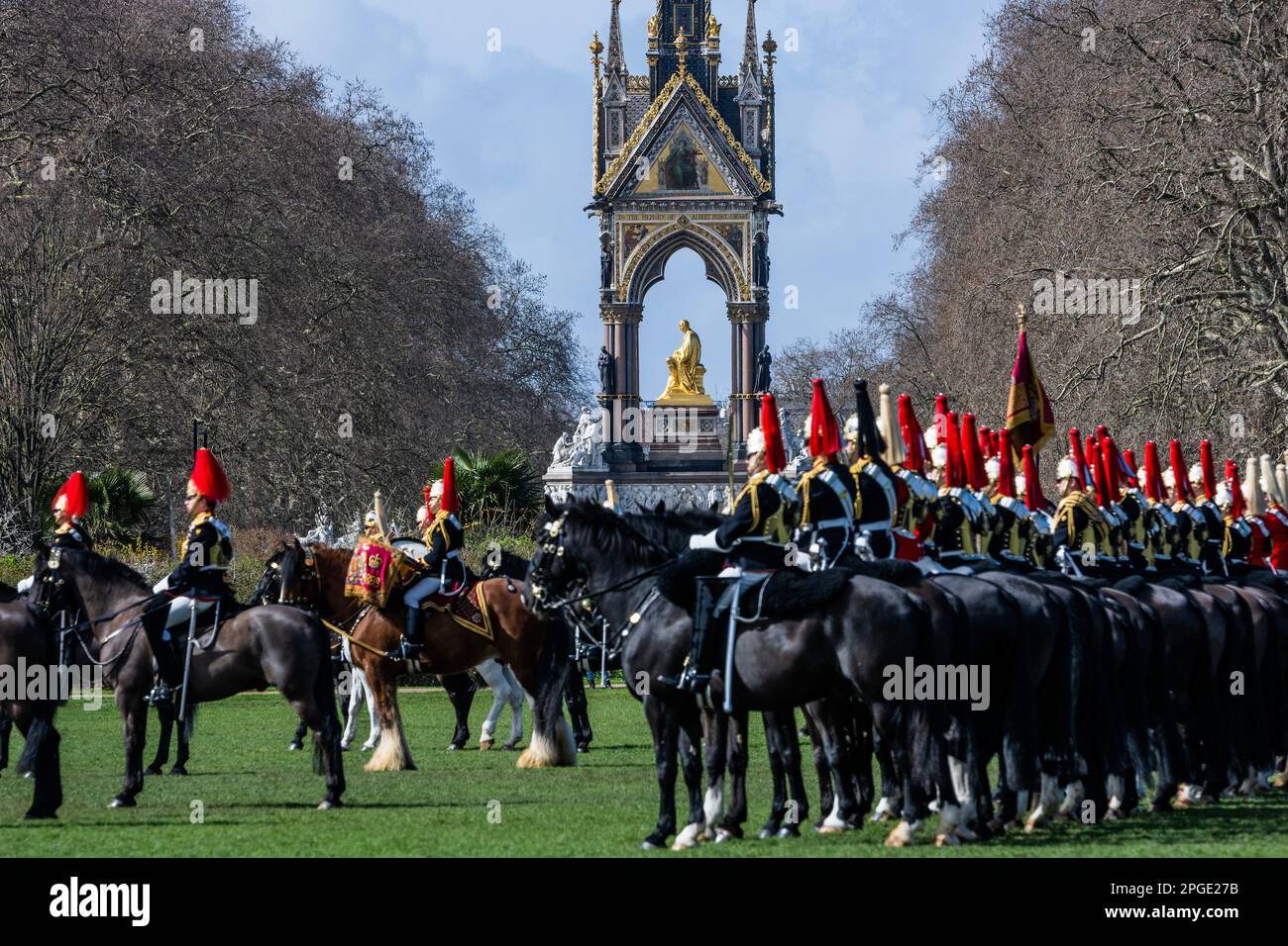 London, UK. 22 Mar 2023. The parade passes the Albert Memorial - The ...