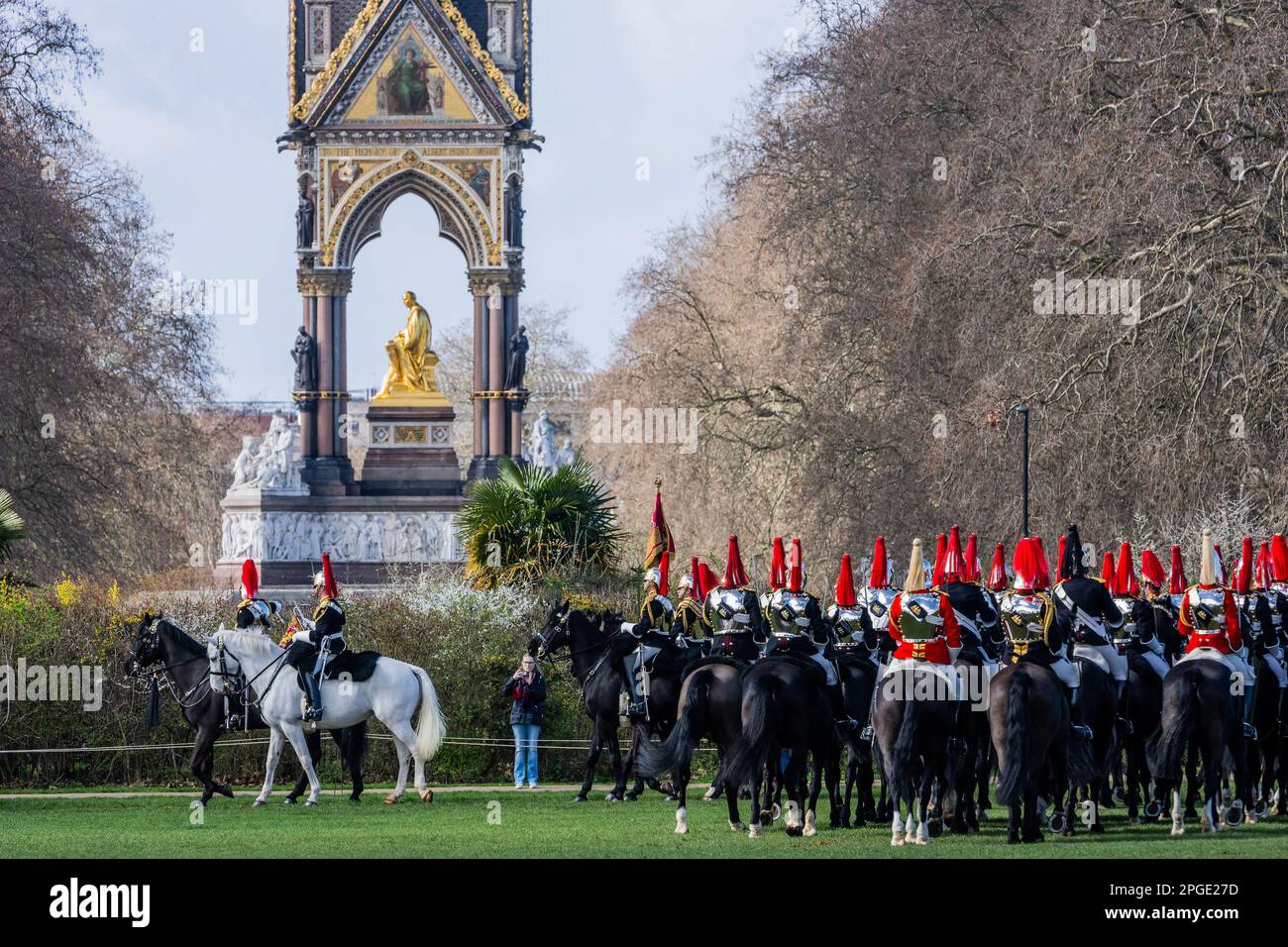 London, UK. 22 Mar 2023. The parade passes the Albert Memorial - The ...