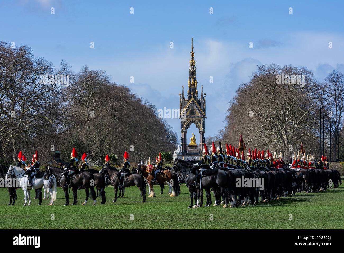 London, UK. 22 Mar 2023. The parade passes the Albert Memorial - The ...