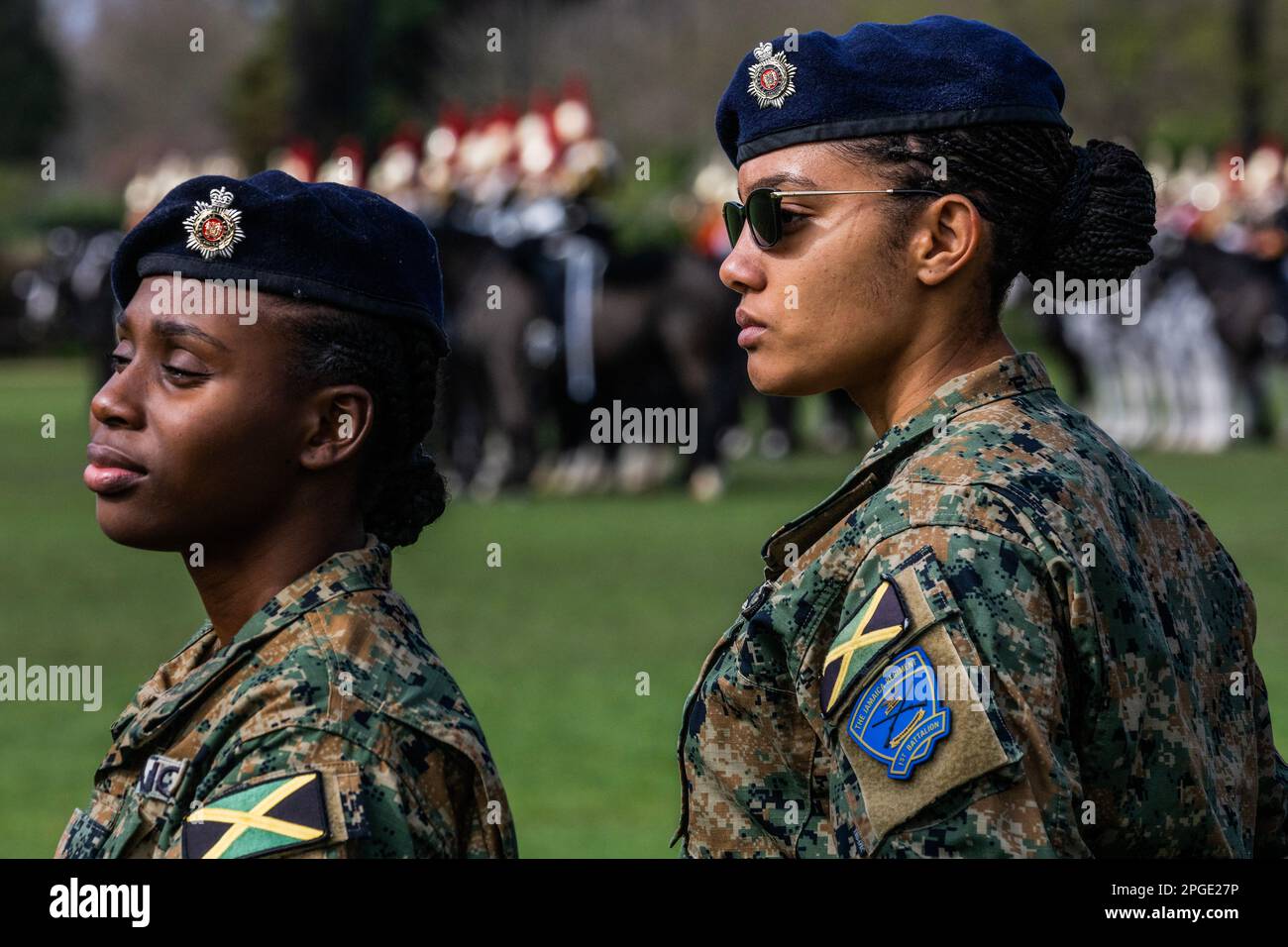 London, UK. 22 Mar 2023. A Jamaican Regiment on a visit watches - The ...