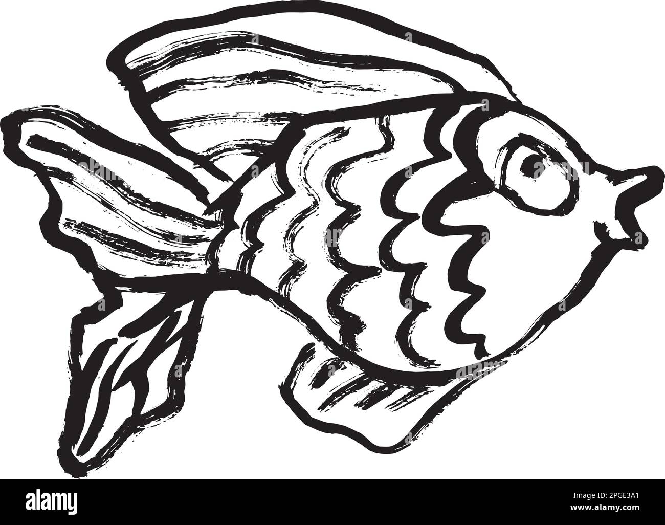 Artwork Dry Brush Ink Fish Print Stock Vector Image & Art - Alamy