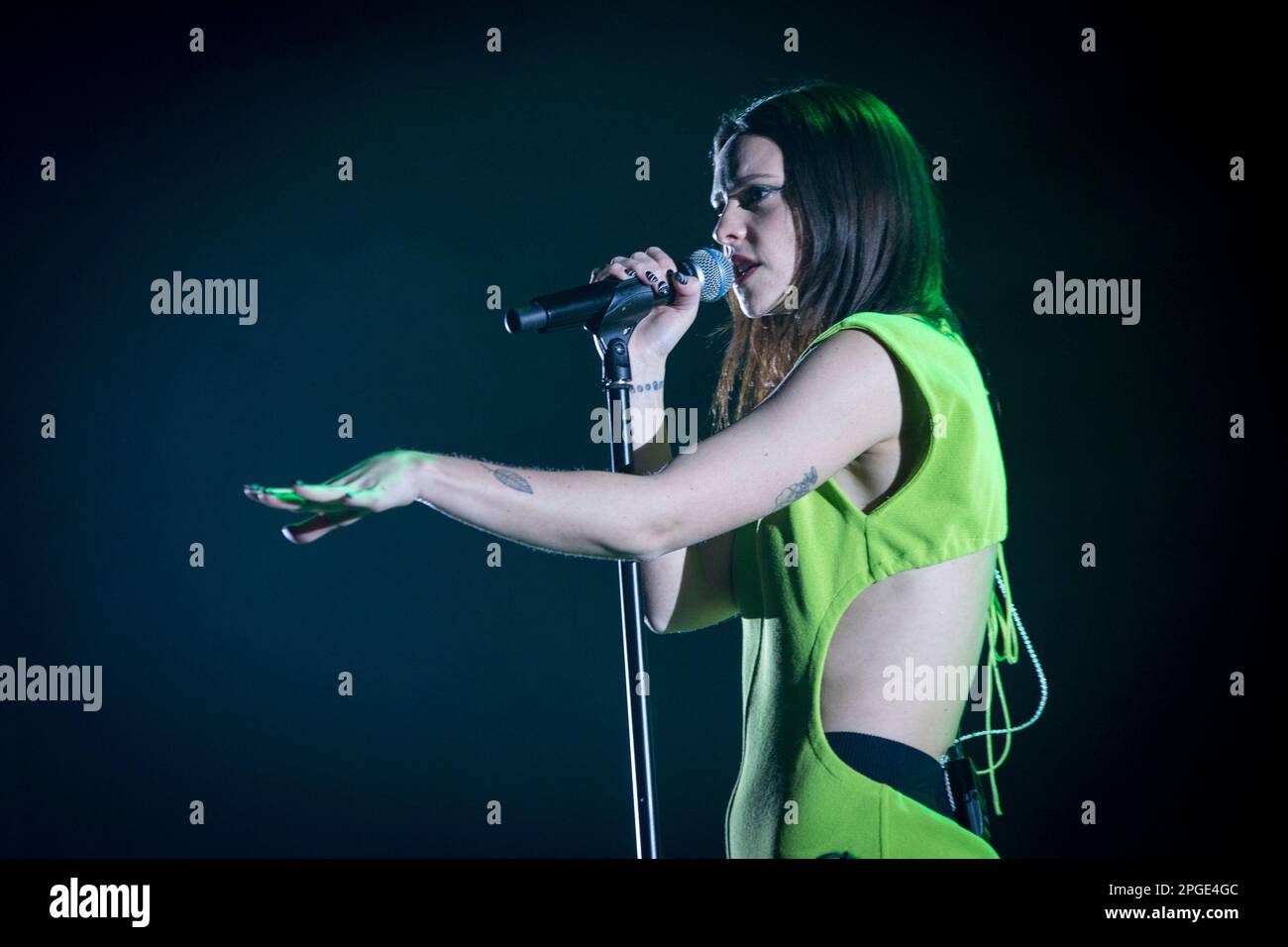 March 21, 2023, Milan, Milan, Italy: Francesca Michielin performs at Teatro Lirico Giorgio Gaber in Milan. (Credit Image: © Pamela Rovaris/Pacific Press via ZUMA Press Wire) EDITORIAL USAGE ONLY! Not for Commercial USAGE! Stock Photo