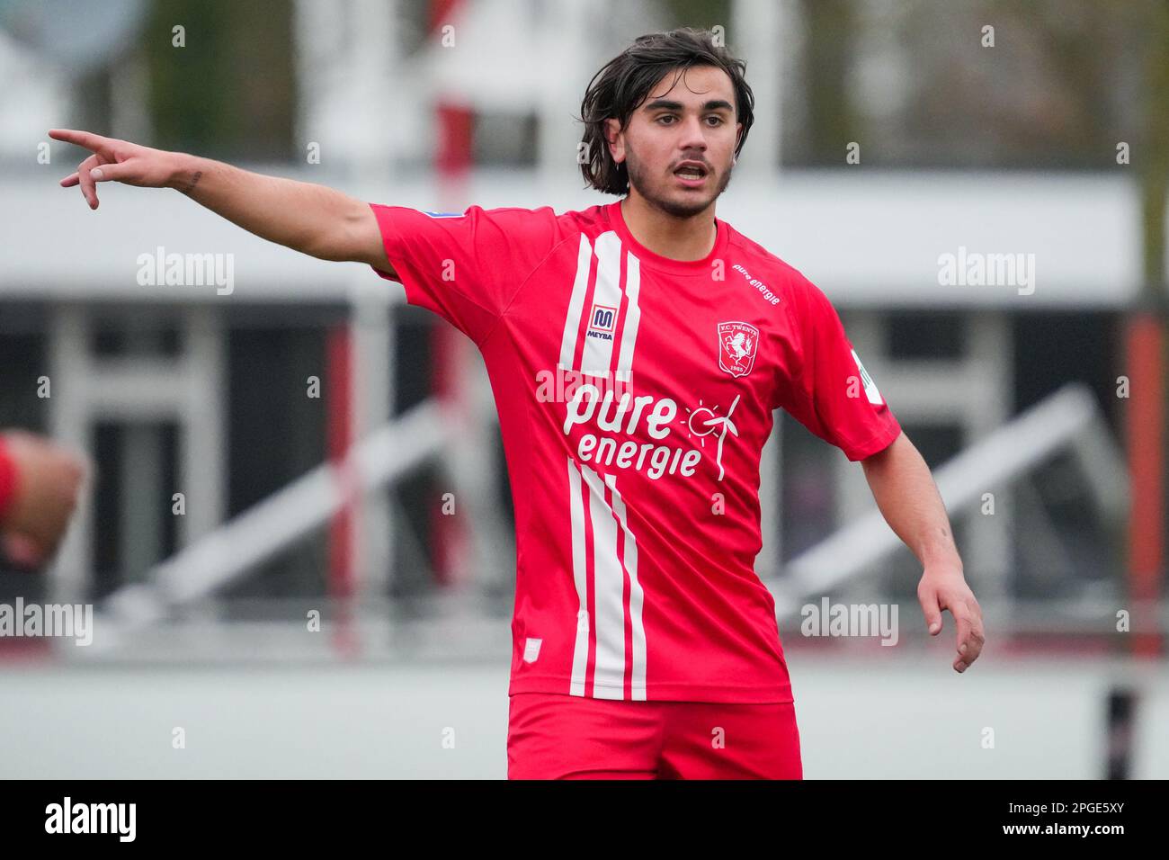 Hengelo, Netherlands. 22nd Mar, 2023. HENGELO, NETHERLANDS - MARCH 22:  Myron Bostdorp of FC Twente looks on during the International Club Friendly  match between FC Twente and VFL Bochum at Trainingscomplex Hengelo