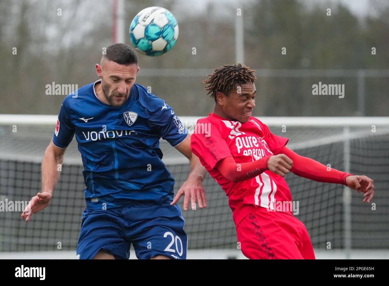 Hengelo, Netherlands. 22nd Mar, 2023. HENGELO, NETHERLANDS - MARCH 22:  Myron Bostdorp of FC Twente looks on during the International Club Friendly  match between FC Twente and VFL Bochum at Trainingscomplex Hengelo