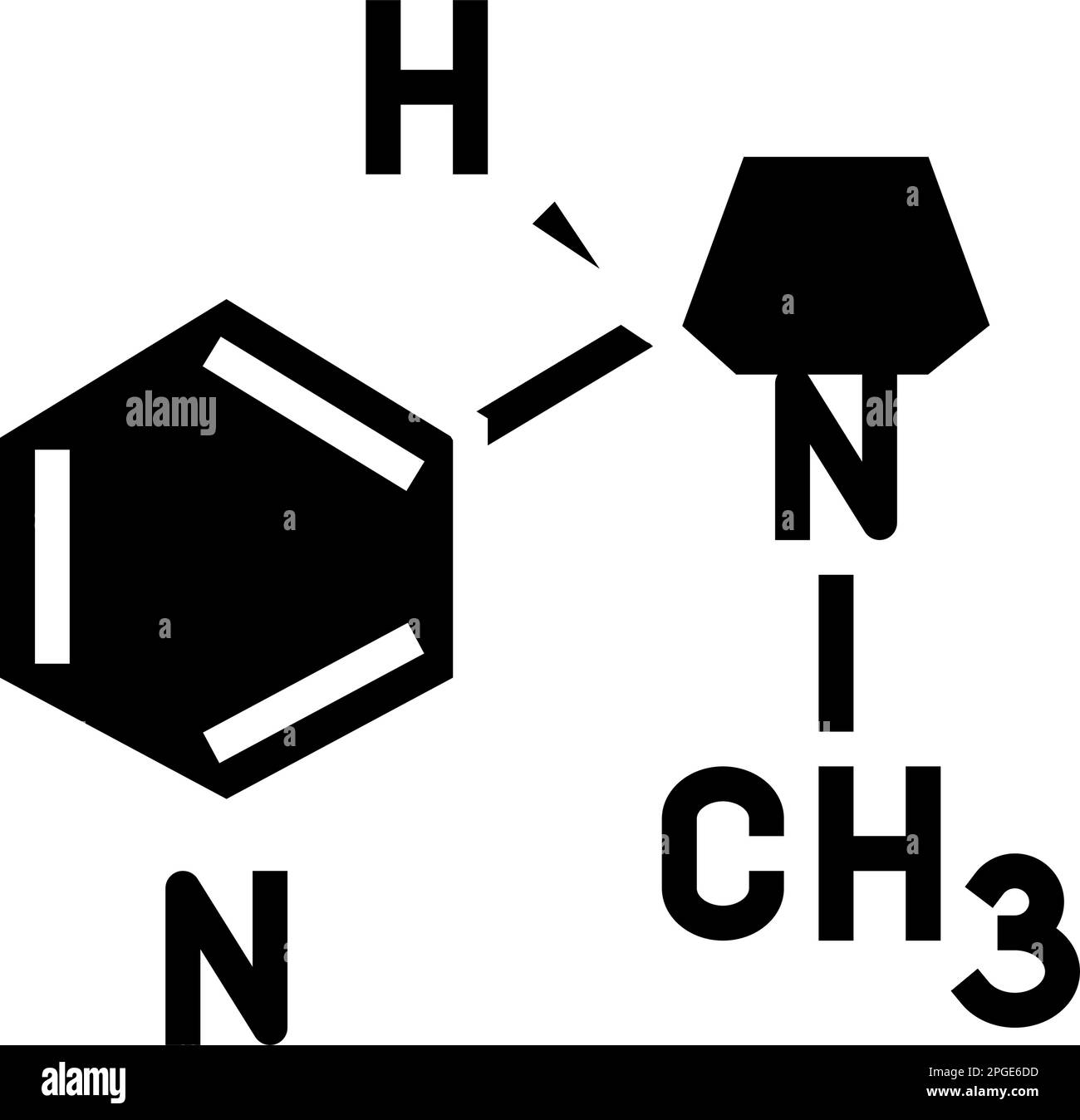 Chemistry chemical formula nicotine Black and White Stock Photos