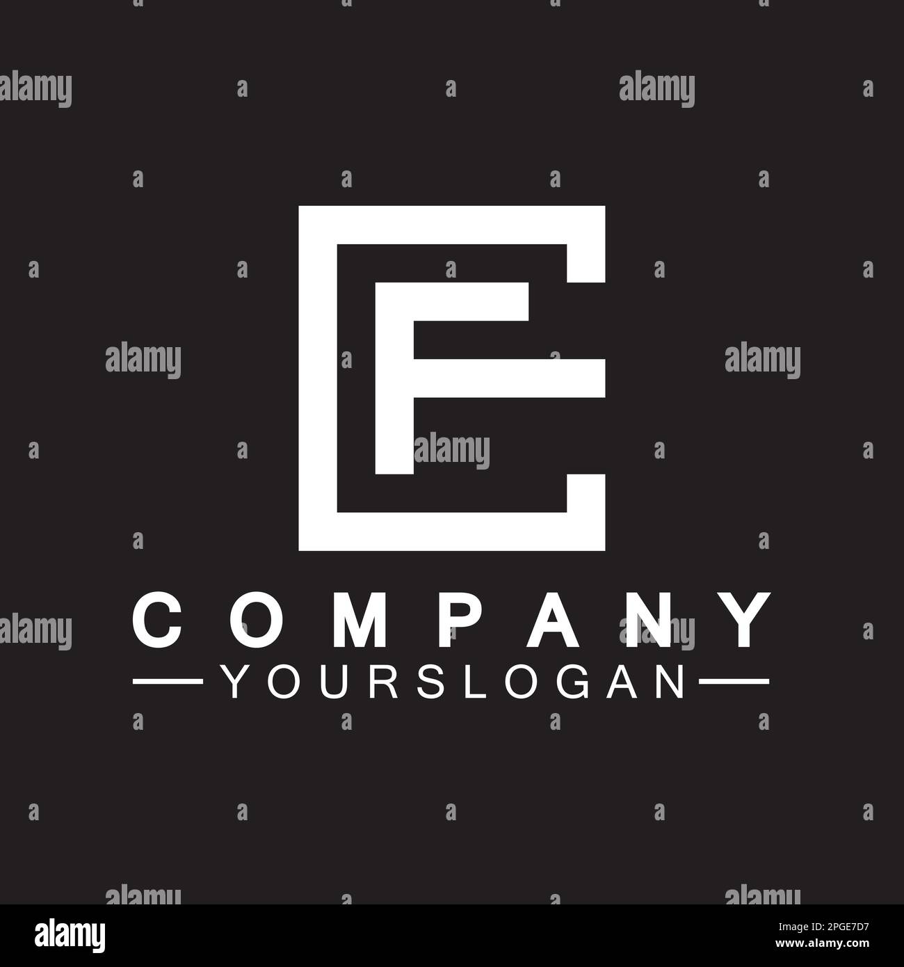 Alphabet letters monogram logo cf fc c and f elegant and professional