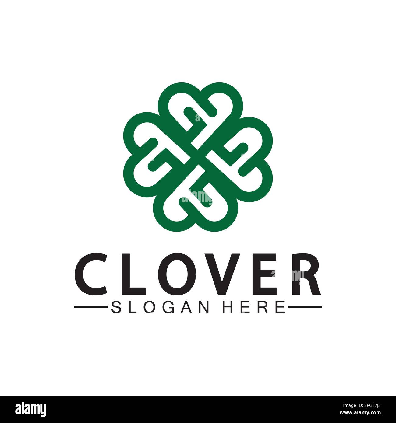 Four Leaf Clover Ornamental Logo Template Illustration Design. Stock Vector