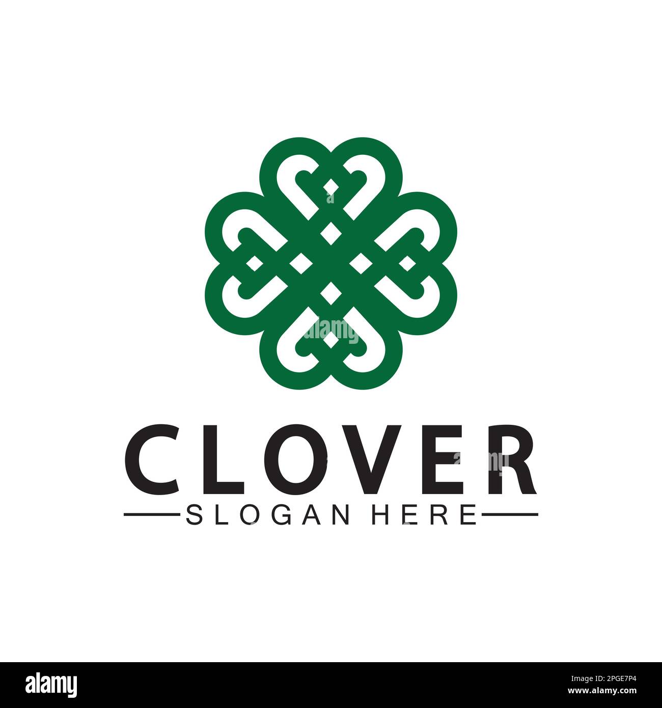 Four Leaf Clover Ornamental Logo Template Illustration Design. Stock Vector