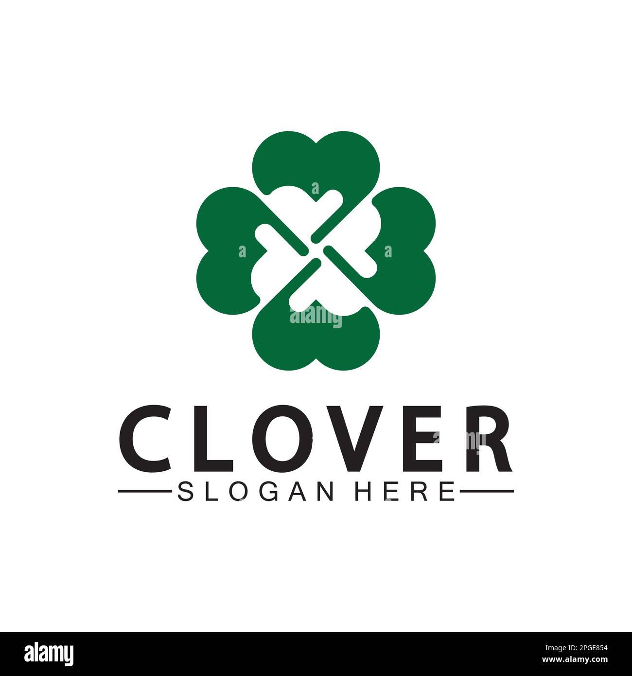 Four Leaf Clover Ornamental Logo Template Illustration Design. Stock Vector