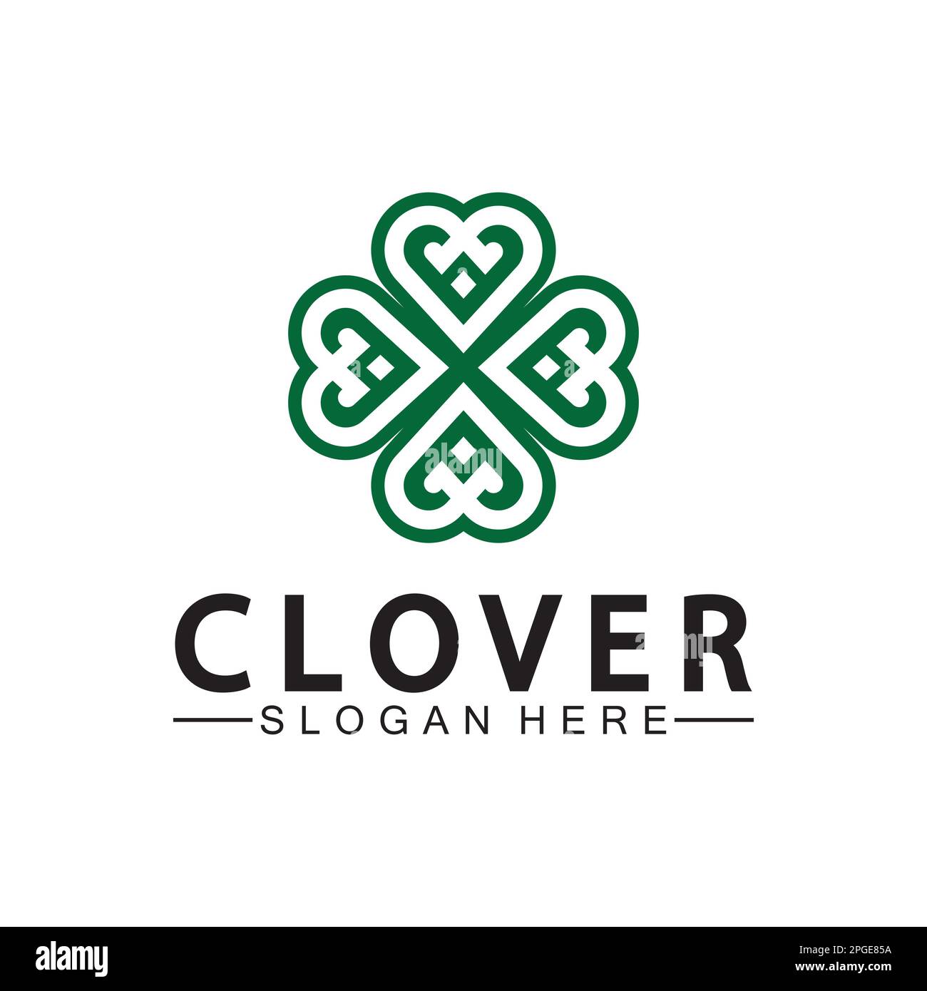 Four Leaf Clover Ornamental Logo Template Illustration Design. Stock Vector