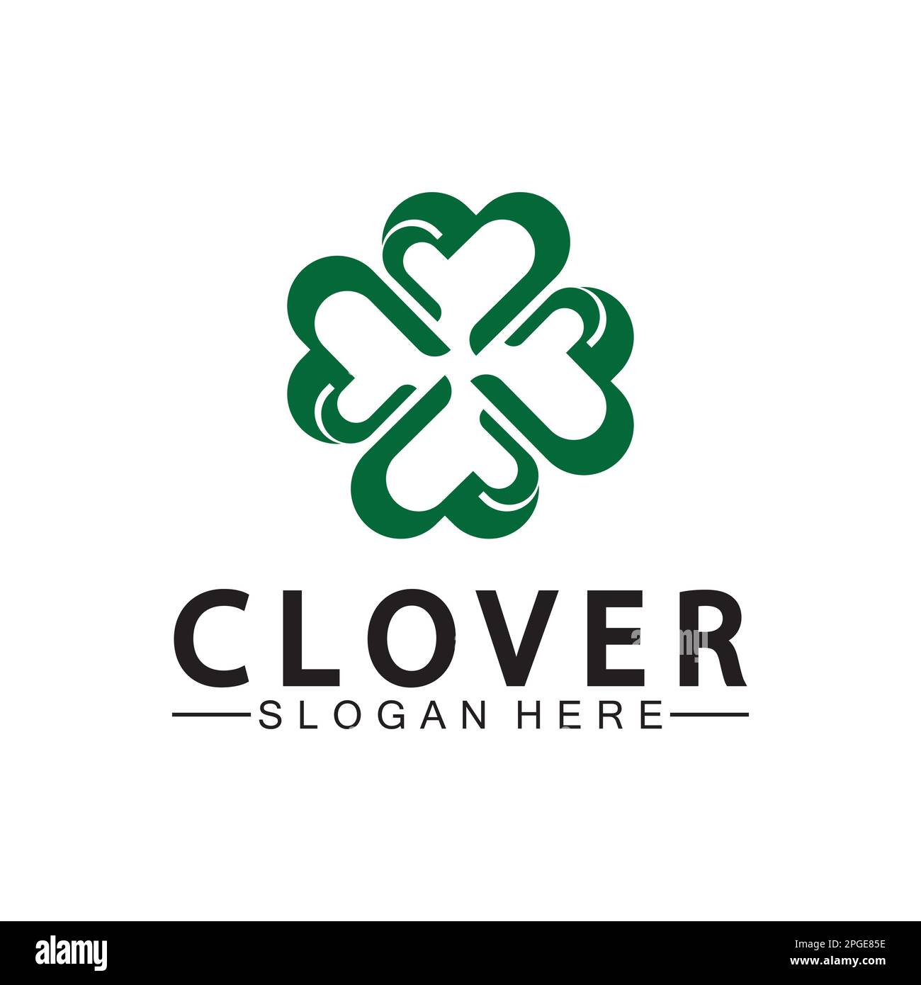 Four Leaf Clover Ornamental Logo Template Illustration Design. Stock Vector
