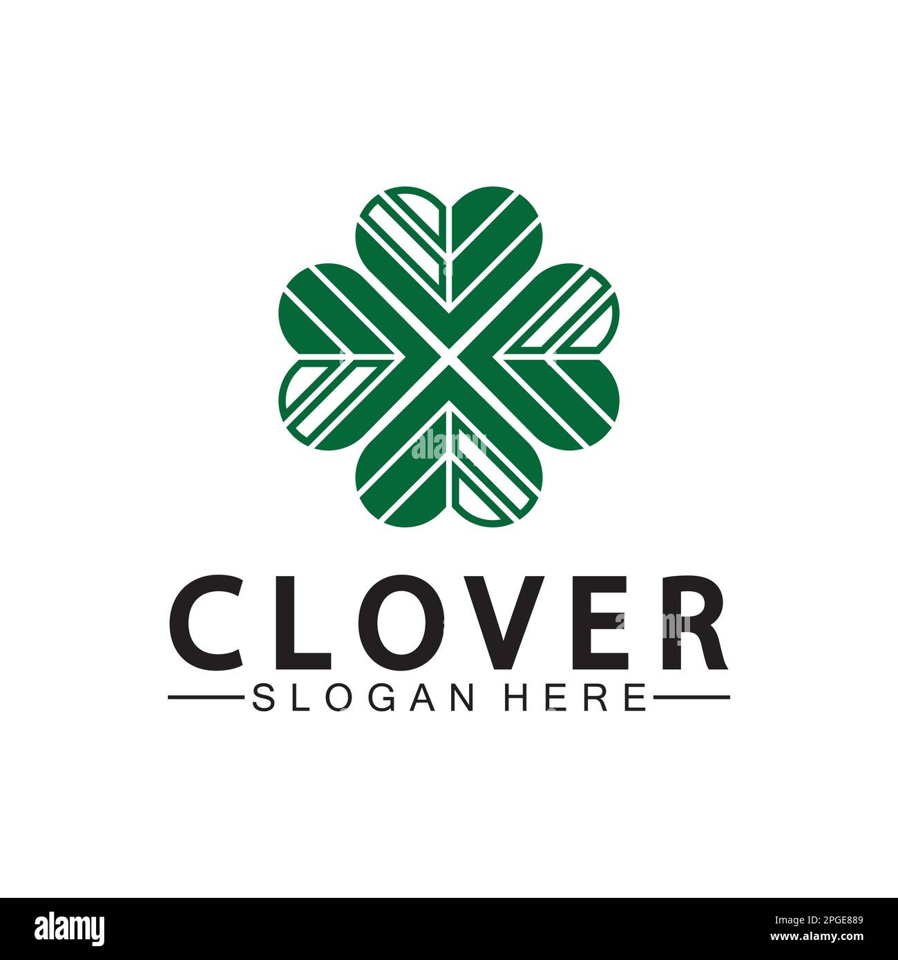 Four Leaf Clover Ornamental Logo Template Illustration Design. Stock Vector