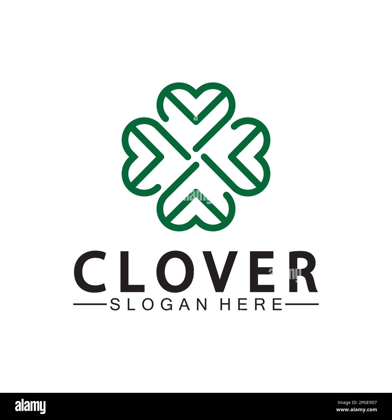 Four Leaf Clover Ornamental Logo Template Illustration Design. Stock Vector
