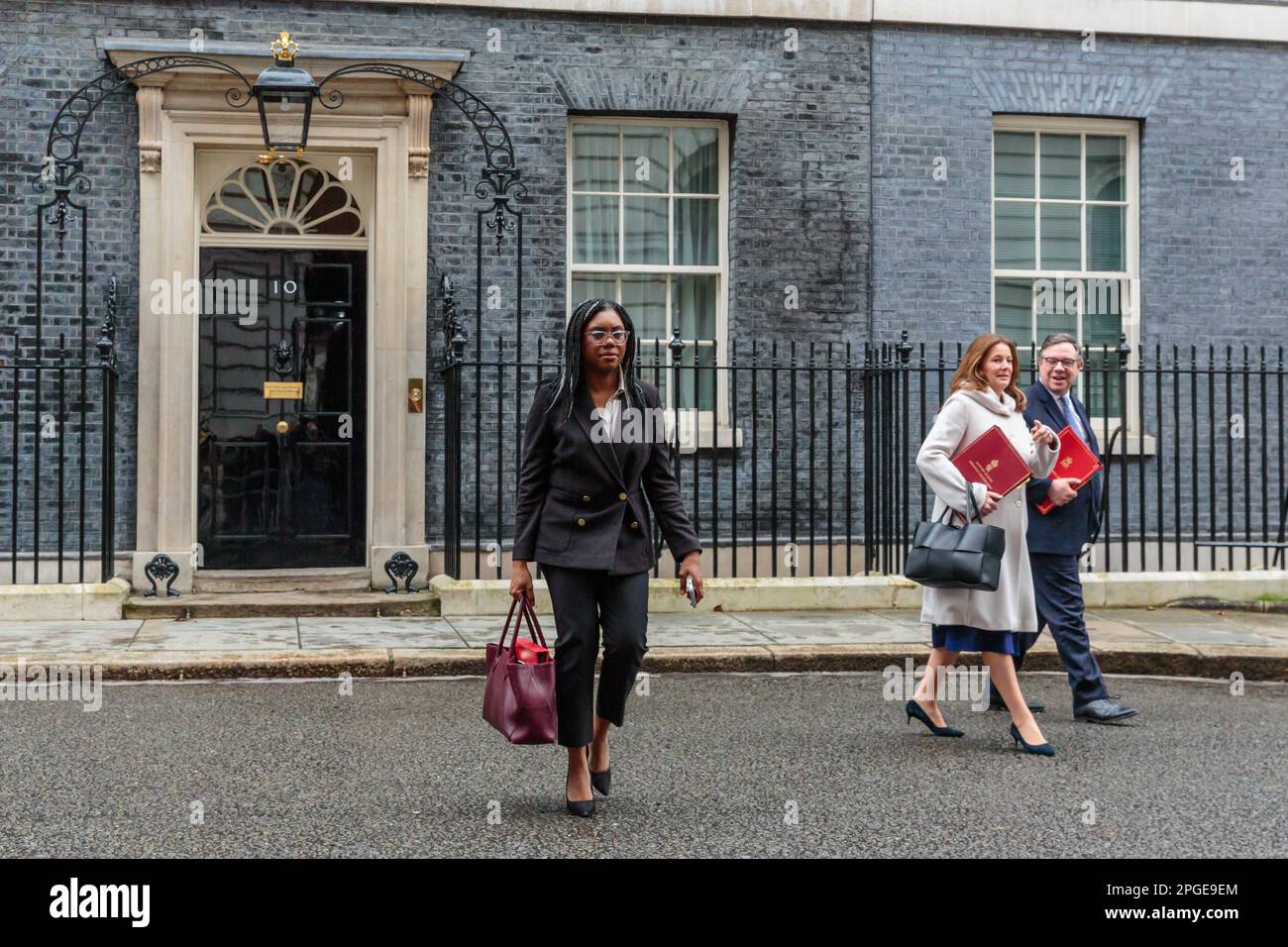 Downing Street, London, UK. 21st March 2023.  Kemi Badenoch MP, Secretary of State for Business and Trade and President of the Board of Trade and Minister for Women and Equalities, Gillian Keegan, Secretary of State for Education, and Jeremy Quin MP, Paymaster General and Minister for the Cabinet Office,attends the weekly Cabinet Meeting at 10 Downing Street. Photo by Amanda Rose/Alamy Live News Stock Photo