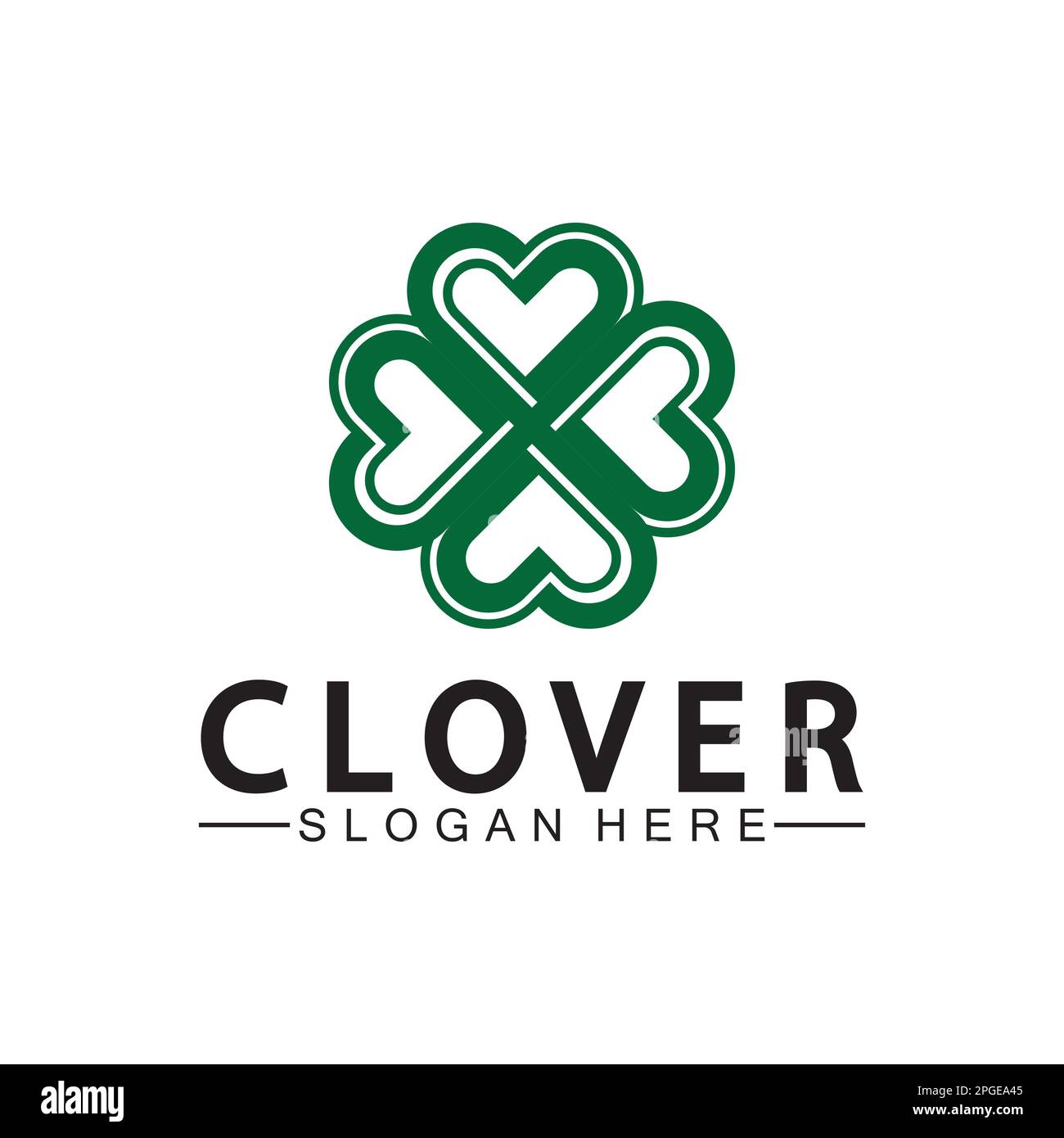 Four Leaf Clover Ornamental Logo Template Illustration Design. Stock Vector