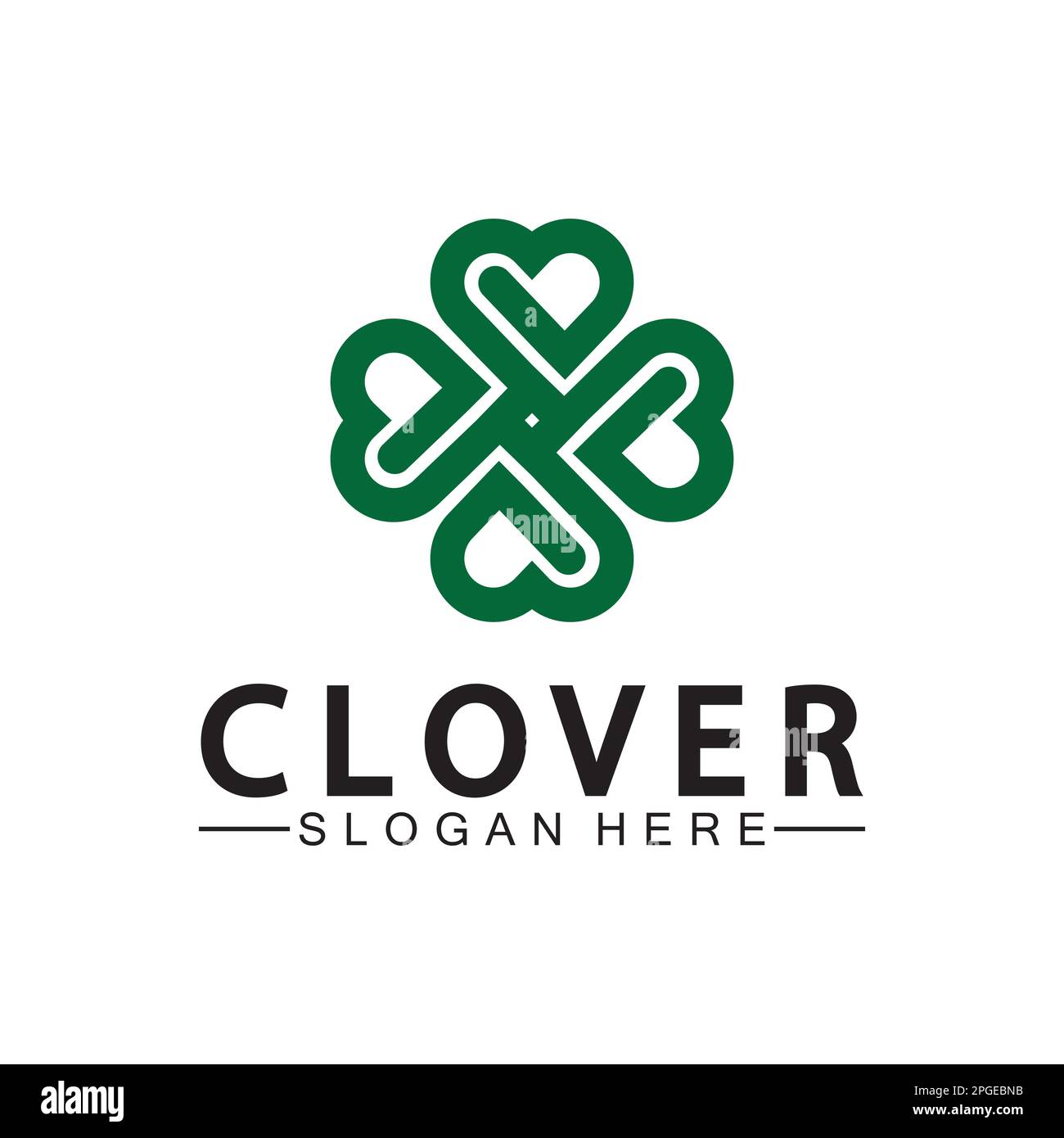 Four Leaf Clover Ornamental Logo Template Illustration Design. Stock Vector