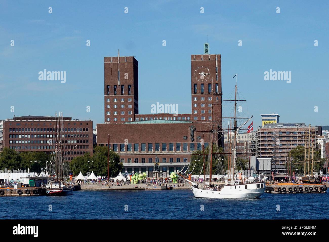 Norway, Oslo, Oslo's City Hall 'Radhuset' sits at the head of Oslo ...