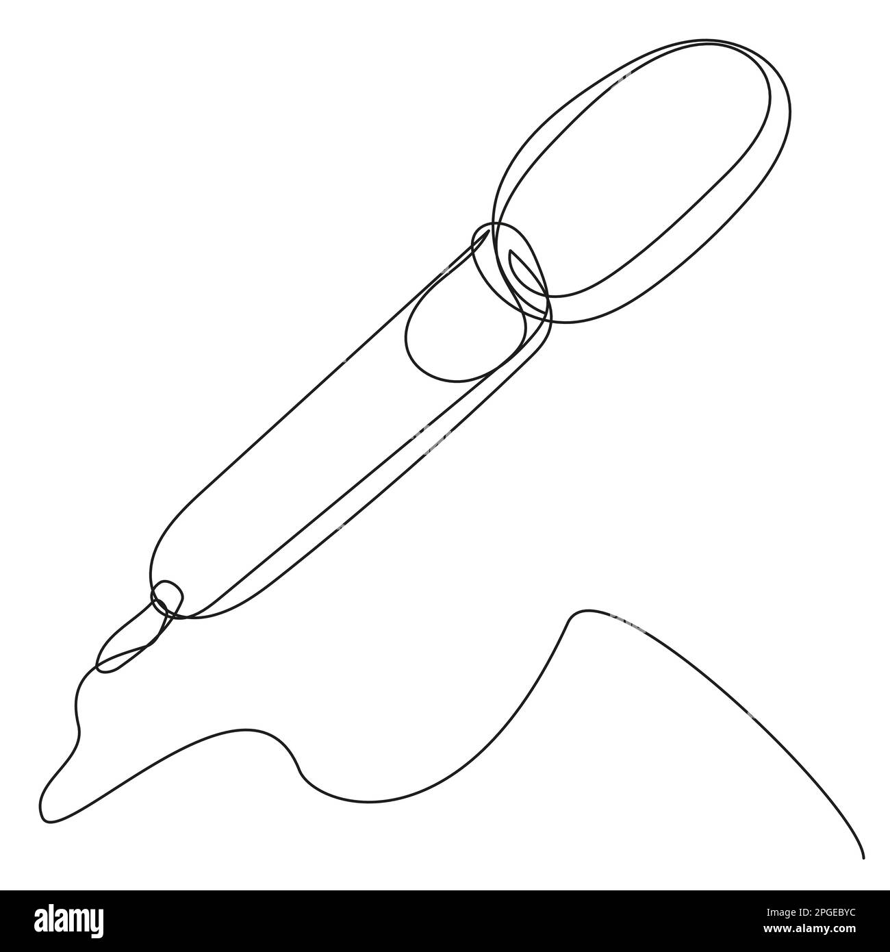 Microphone in one continuous line on white isolate.  Stock Vector