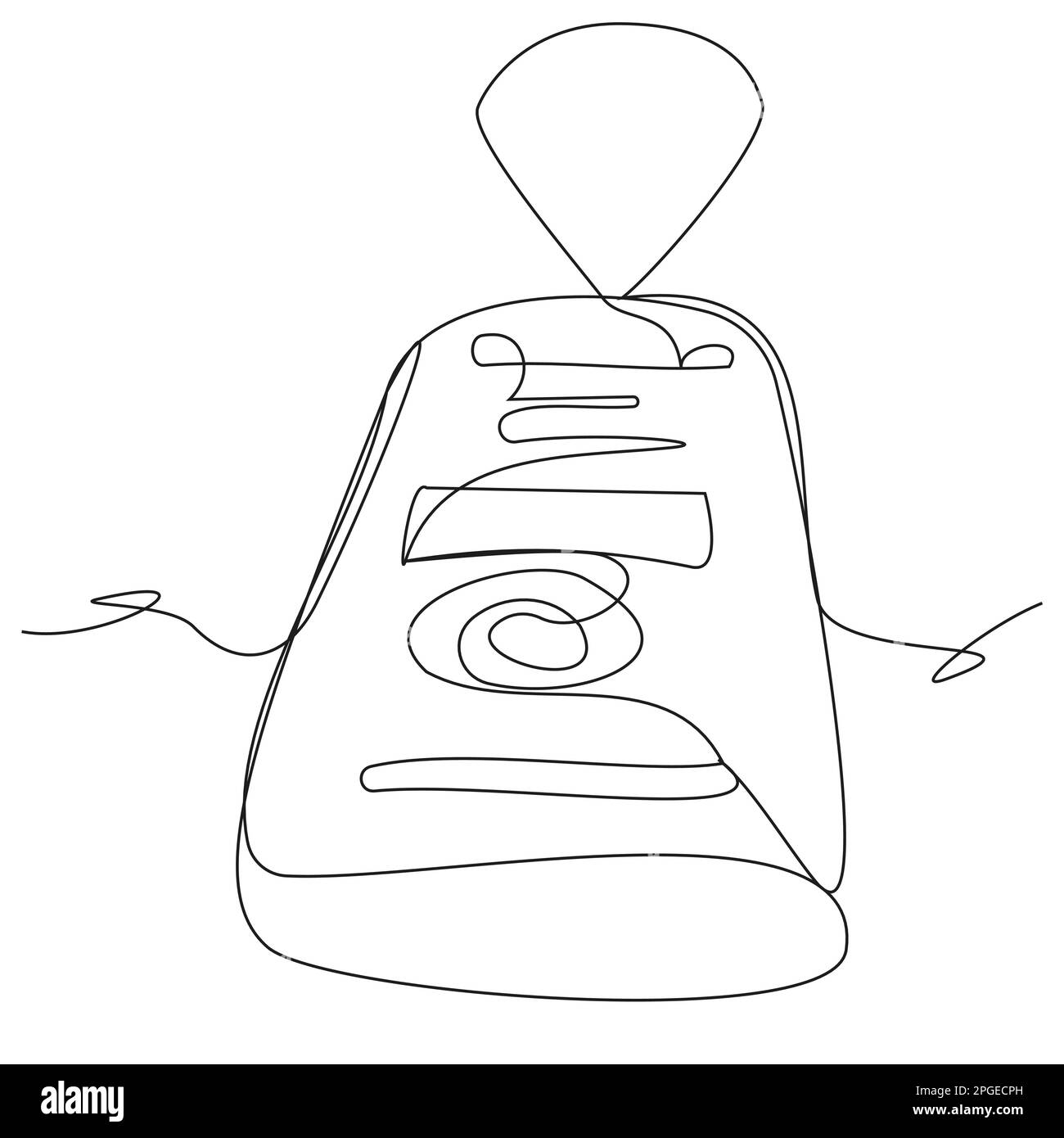 Simple one line remote control on a white background.  Stock Vector