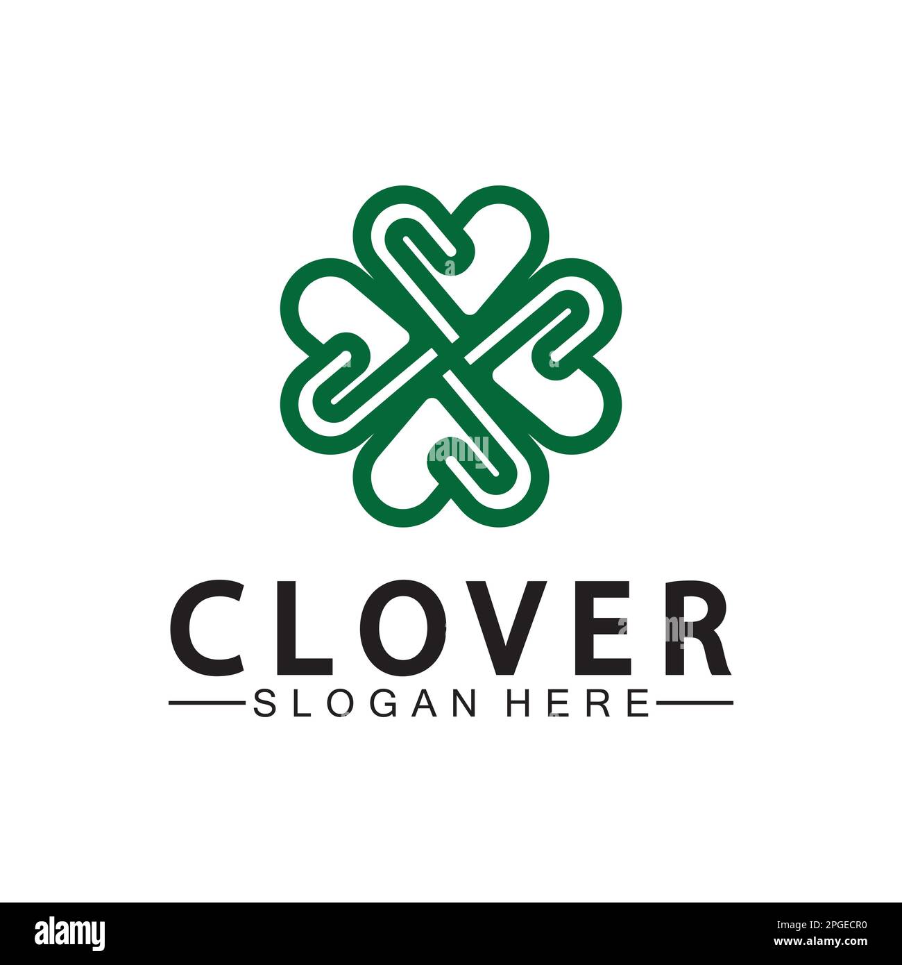 Four Leaf Clover Ornamental Logo Template Illustration Design. Stock Vector