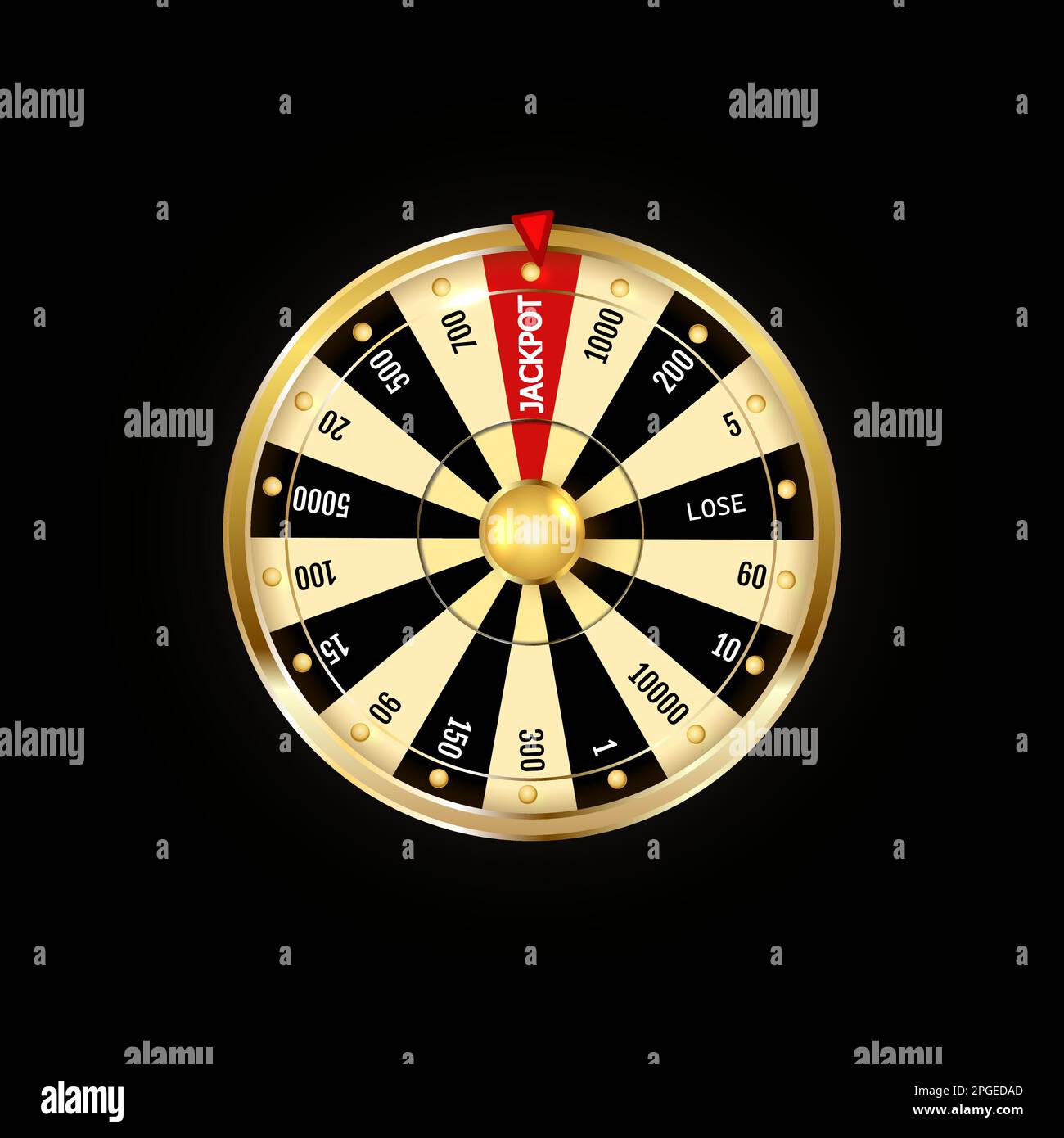 Luxury fortune wheel spin mashine. Cut frame, isolated on black