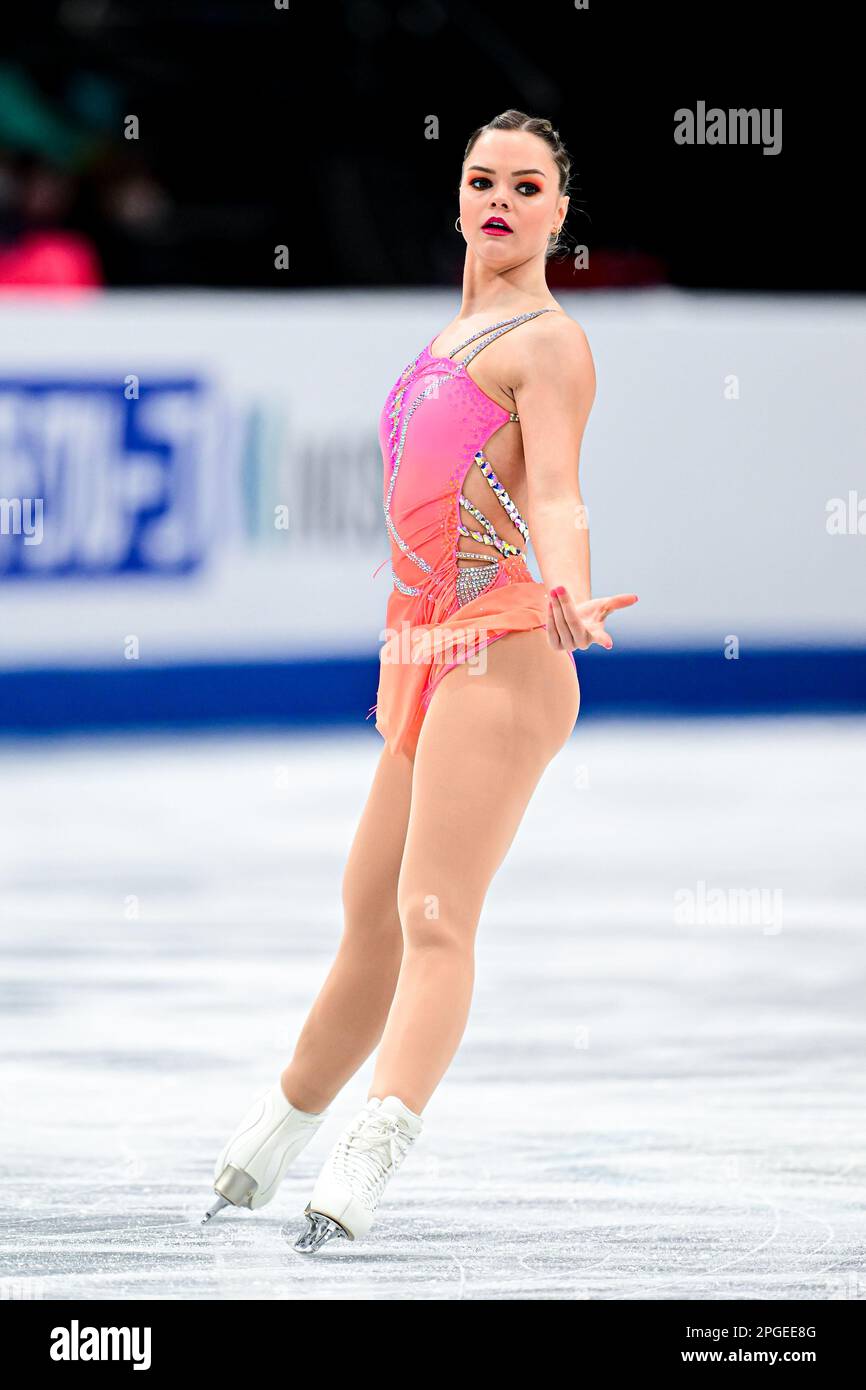 Loena HENDRICKX (BEL), during Women Short Program, at the ISU World Figure Skating Championships