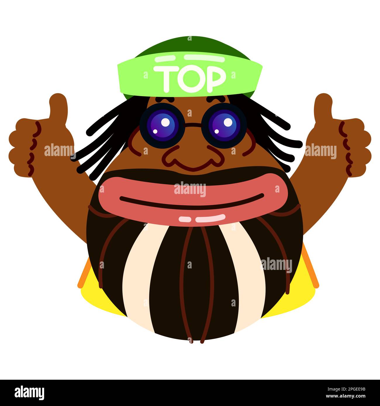 Tough black guy with thumbs up Stock Vector