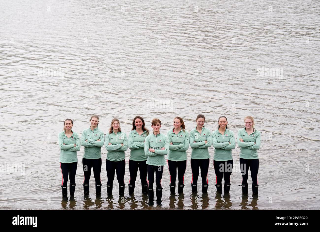 The Cambridge women's team during a press afternoon at the London