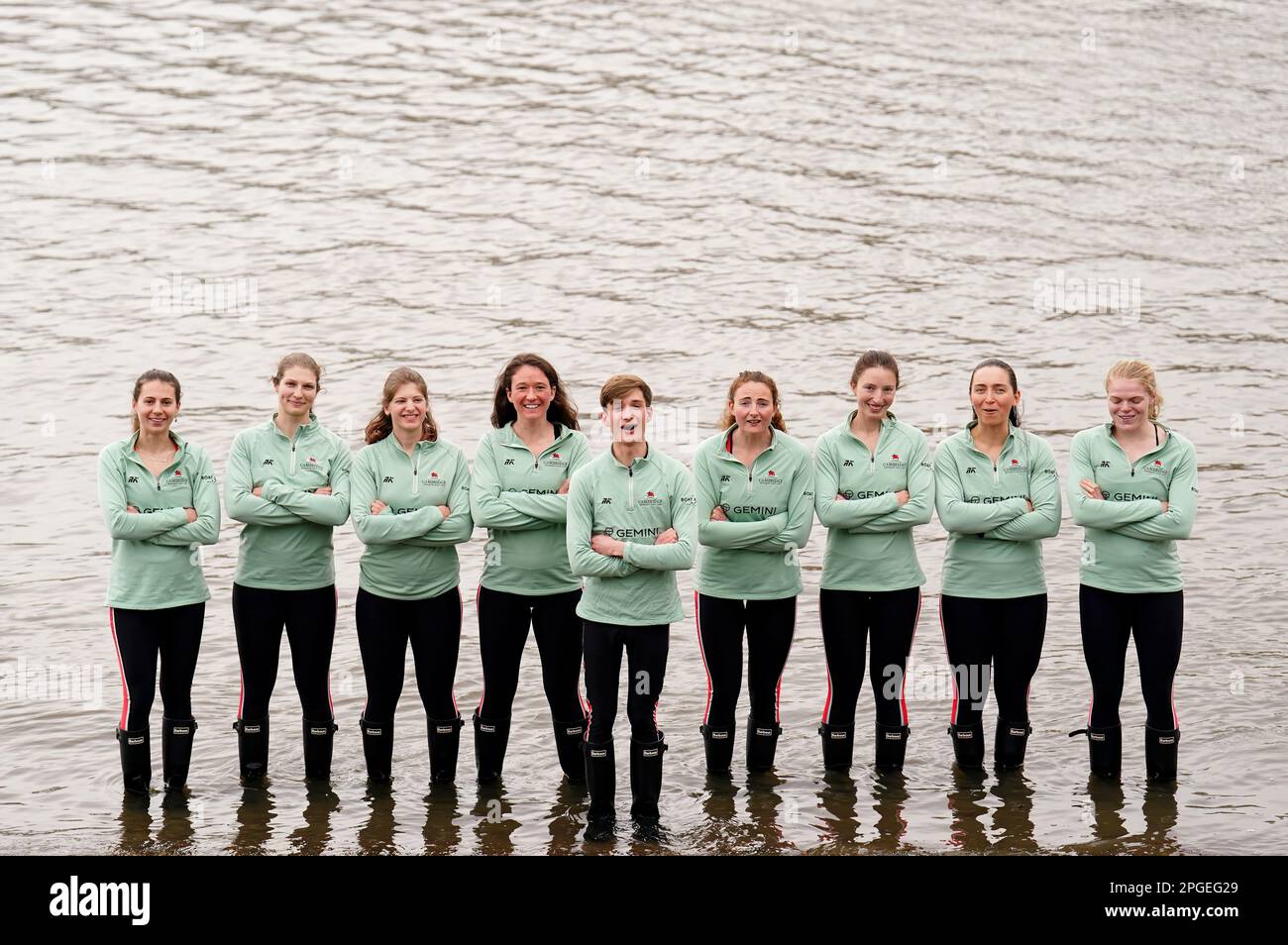 The Cambridge women's team during a press afternoon at the London