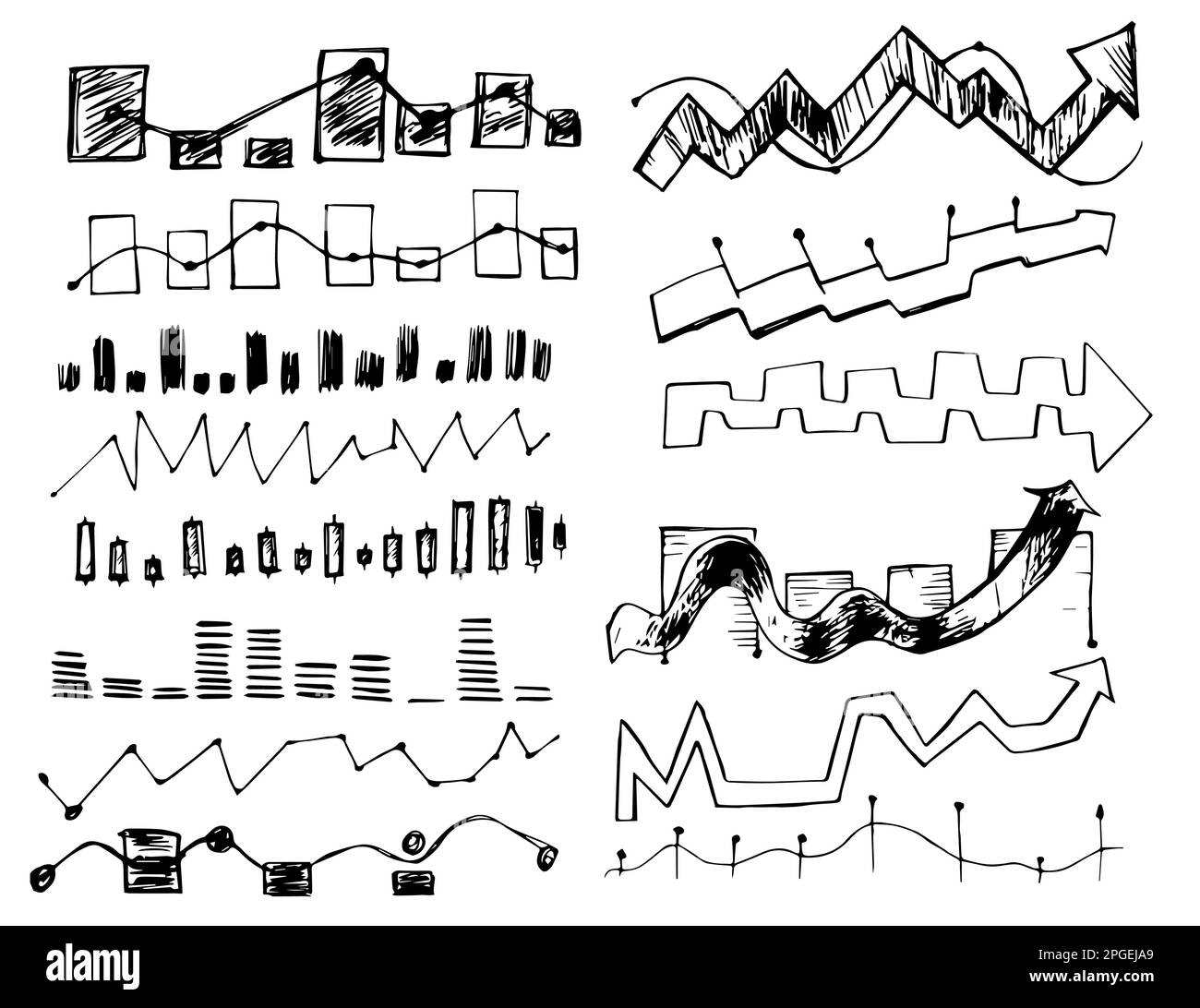 Bar chart doodle drawing Black and White Stock Photos & Images - Alamy