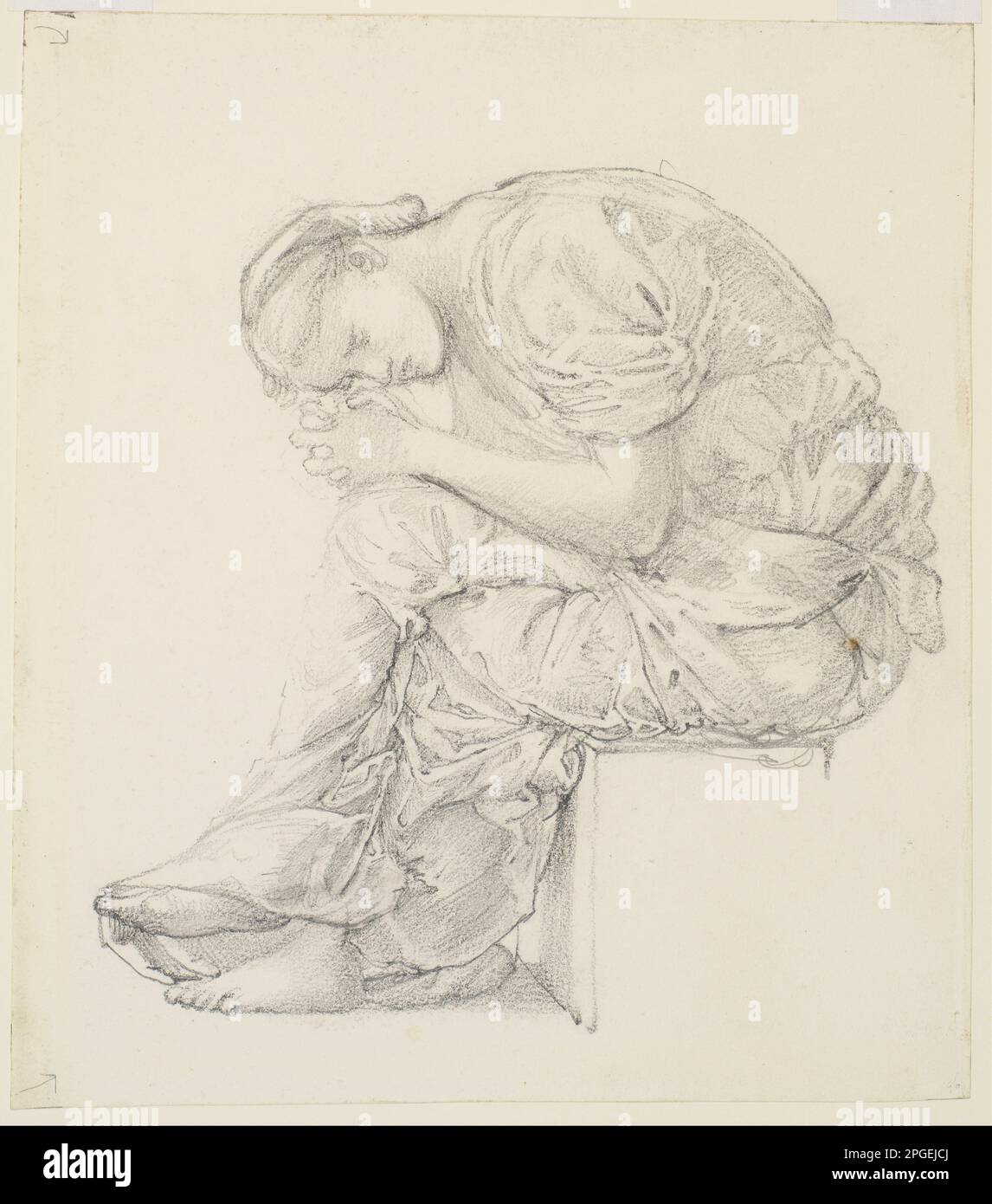 The Lament - Study for the Figure on the Right 1865/1866 by Edward Burne-Jones Stock Photo