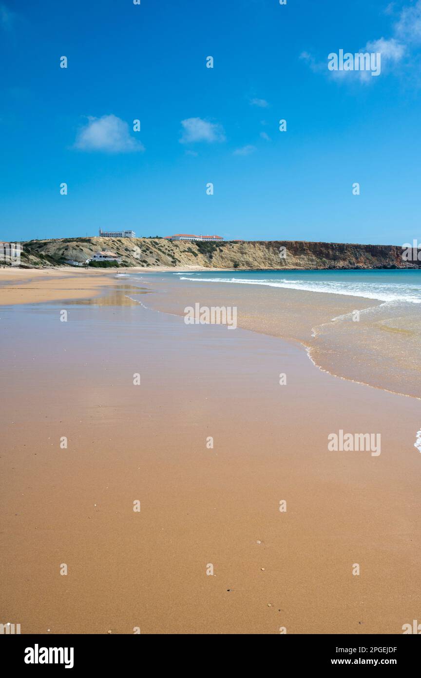 A view of the beach and coast around Sagres  and Praia da Mareta, the Algarve, Portugal Stock Photo