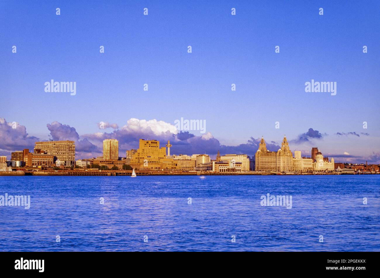 The Liverpool skyline from Birkenhead, in 1990Õs Stock Photo Alamy