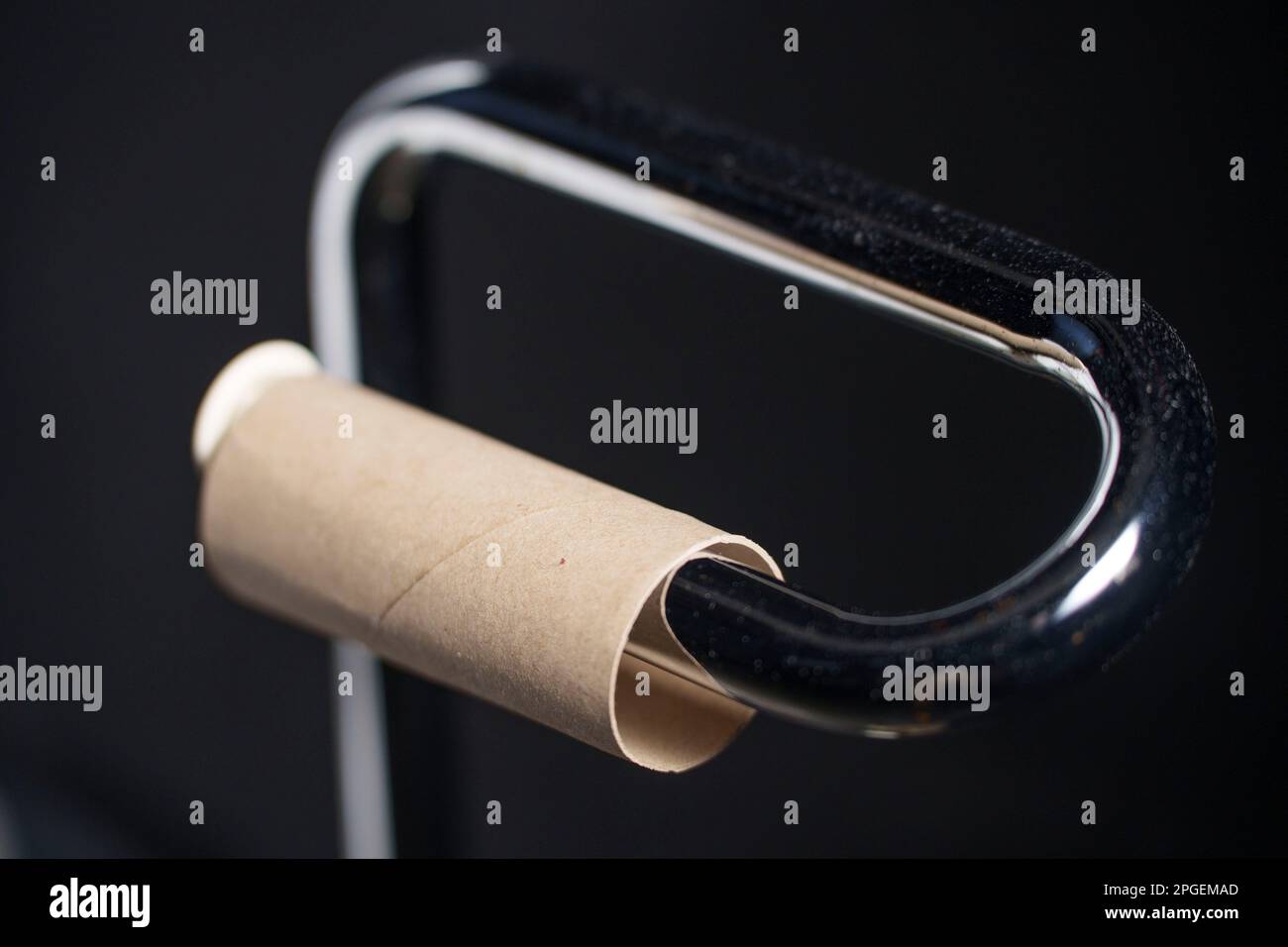 No toilet paper left in roll Stock Photo Alamy