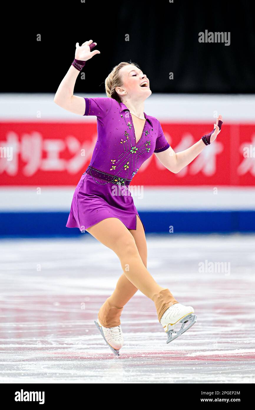 Ekaterina KURAKOVA (POL), during Women Short Program, at the ISU World Figure Skating Championships 2023, at Saitama Super Arena, on March 22, 2023 in Saitama, Japan. Credit: Raniero Corbelletti/AFLO/Alamy Live News Stock Photo