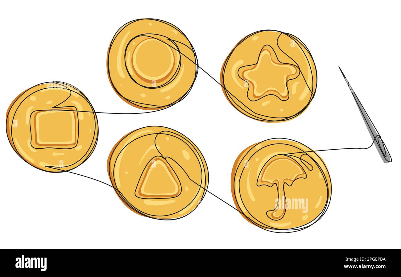 Chinese game with sugar cookies and a needle Stock Vector Image & Art