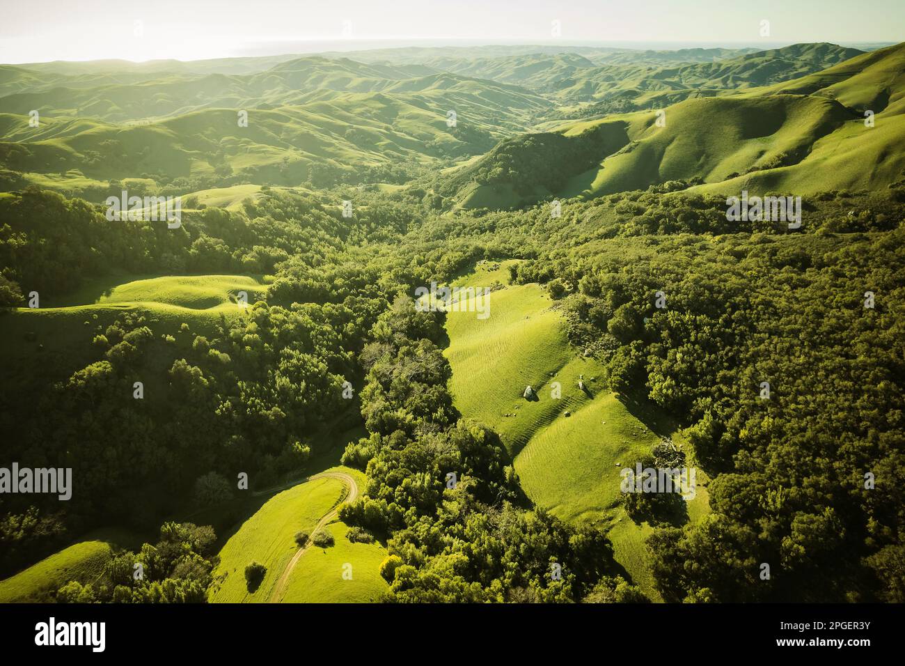 California Santa Lucia Landscape. United States of America. Aerial Photo. Stock Photo