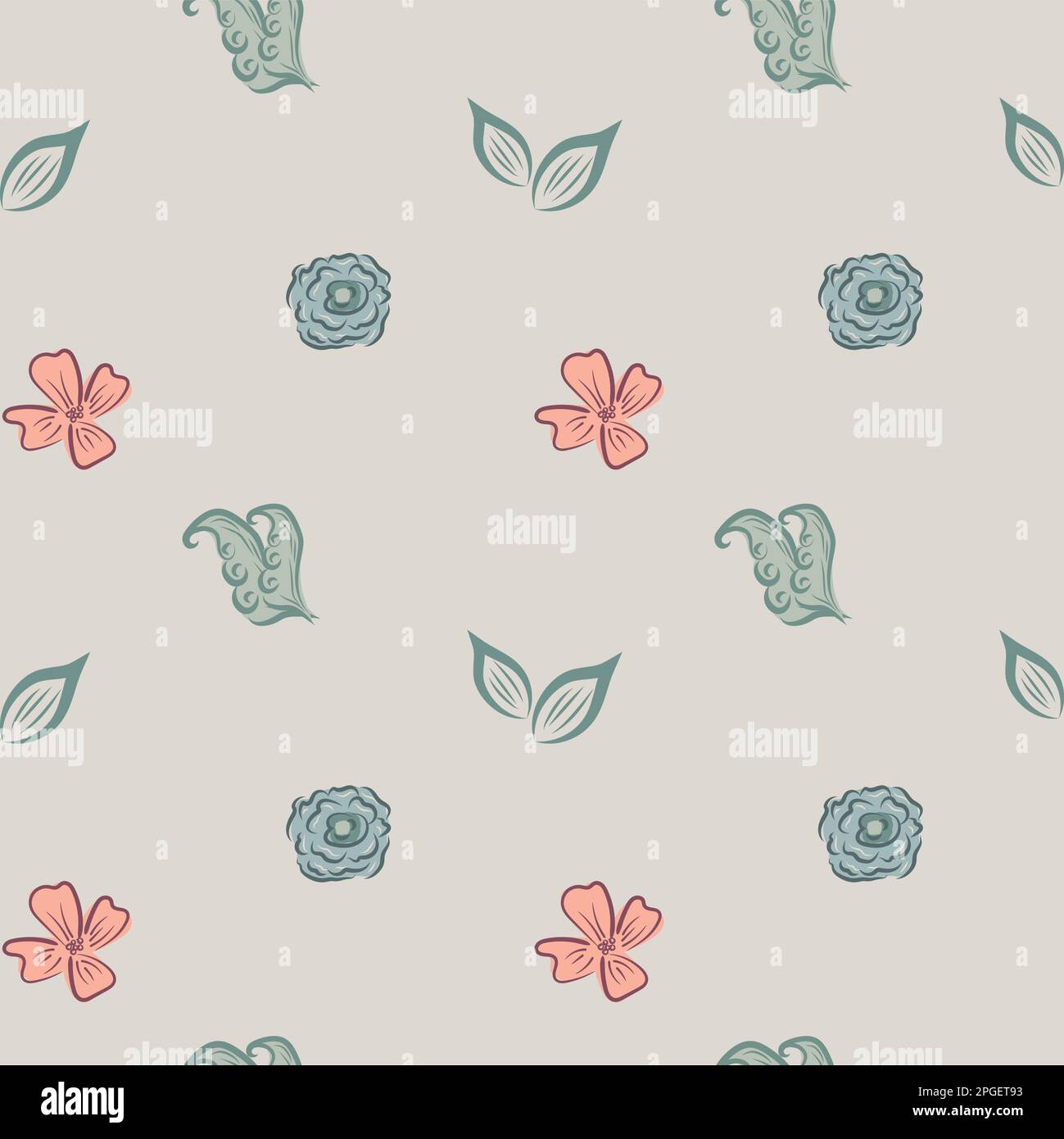 Wildflower seamless vector pattern background. Vintage boho style ...