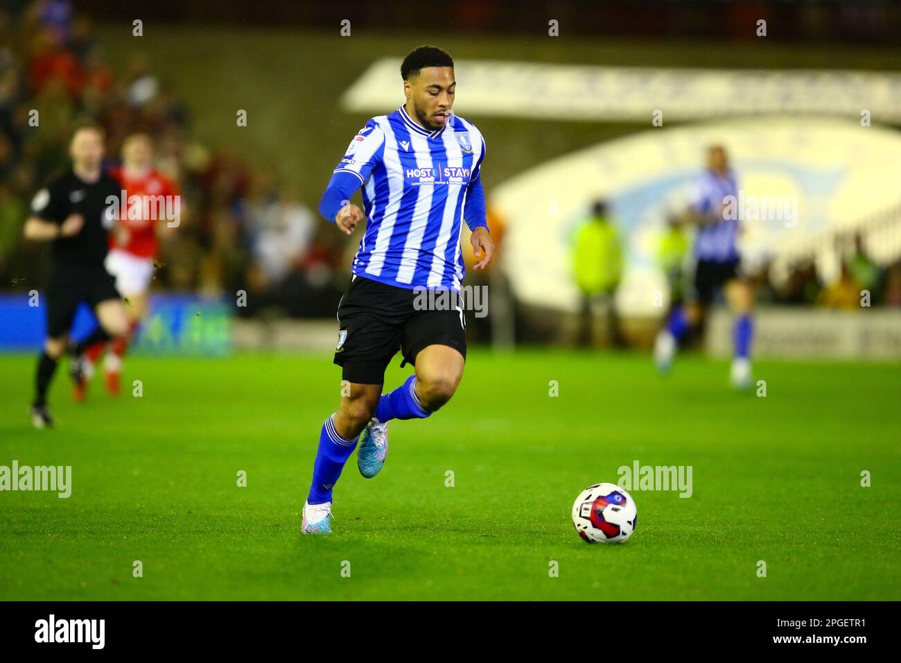 Oakwell Stadium, Barnsley, England - 21st March 2023 Akin Famewo (15) of Sheffield Wednesday - during the game Barnsley v Sheffield Wednesday, Sky Bet League One,  2022/23, Oakwell Stadium, Barnsley, England - 21st March 2023 Credit: Arthur Haigh/WhiteRosePhotos/Alamy Live News Stock Photo