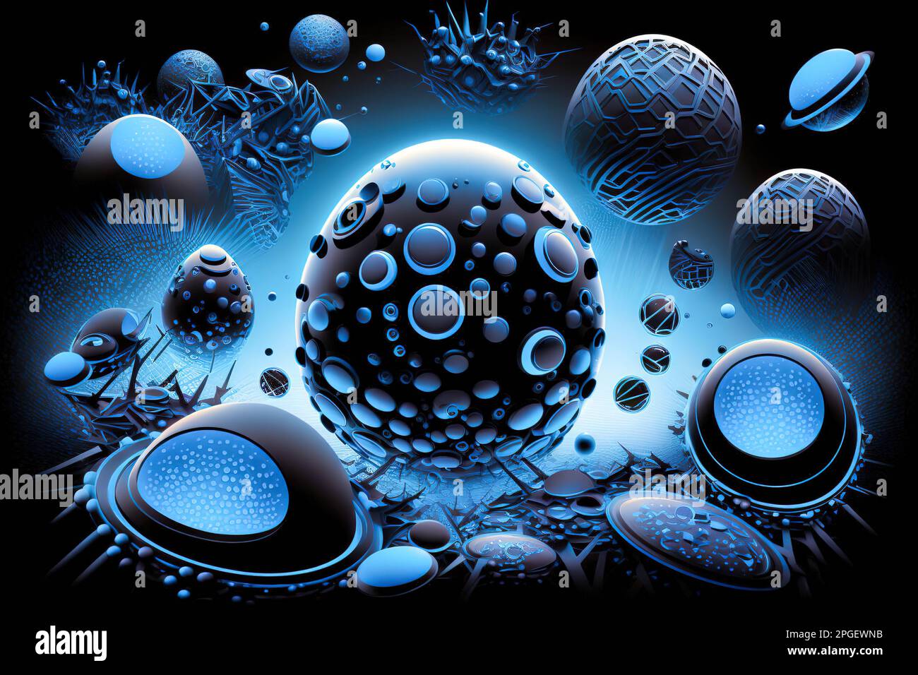 egg galaxy, Black blue tech futuristic egg, science and technology