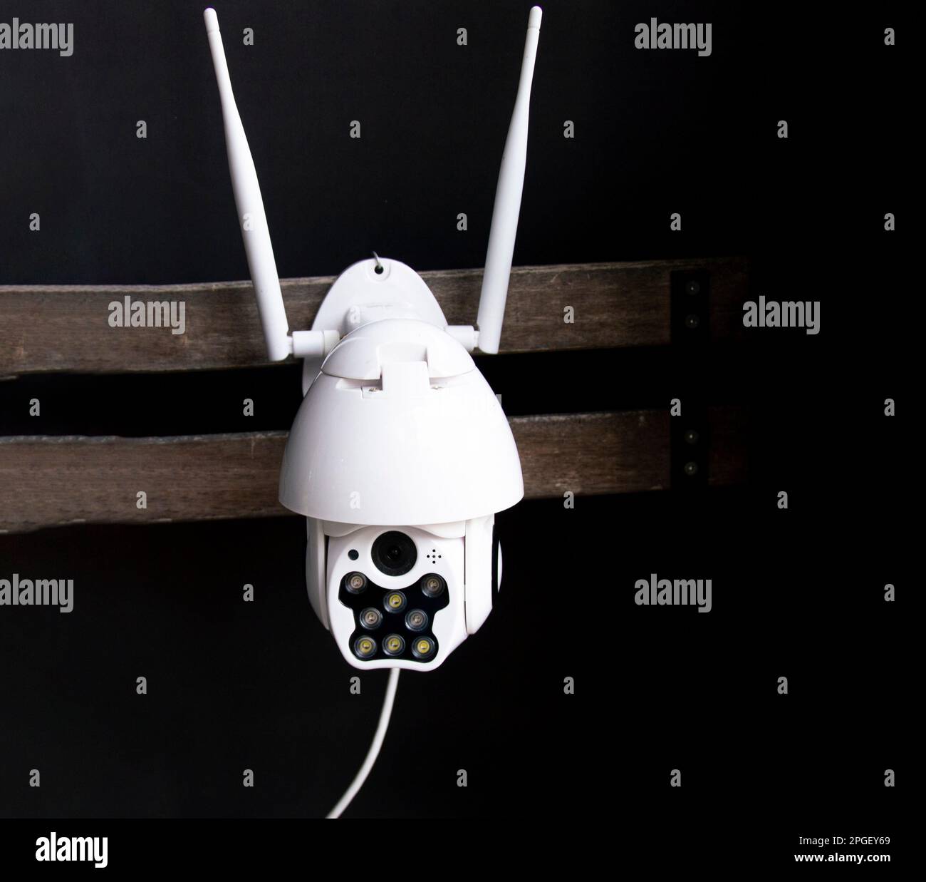 White IP camera with black background Stock Photo