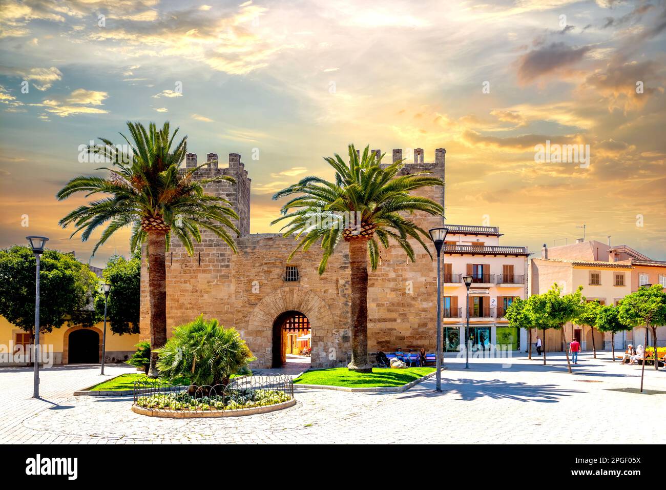 Old city of Alcudia, Mallorca Stock Photo