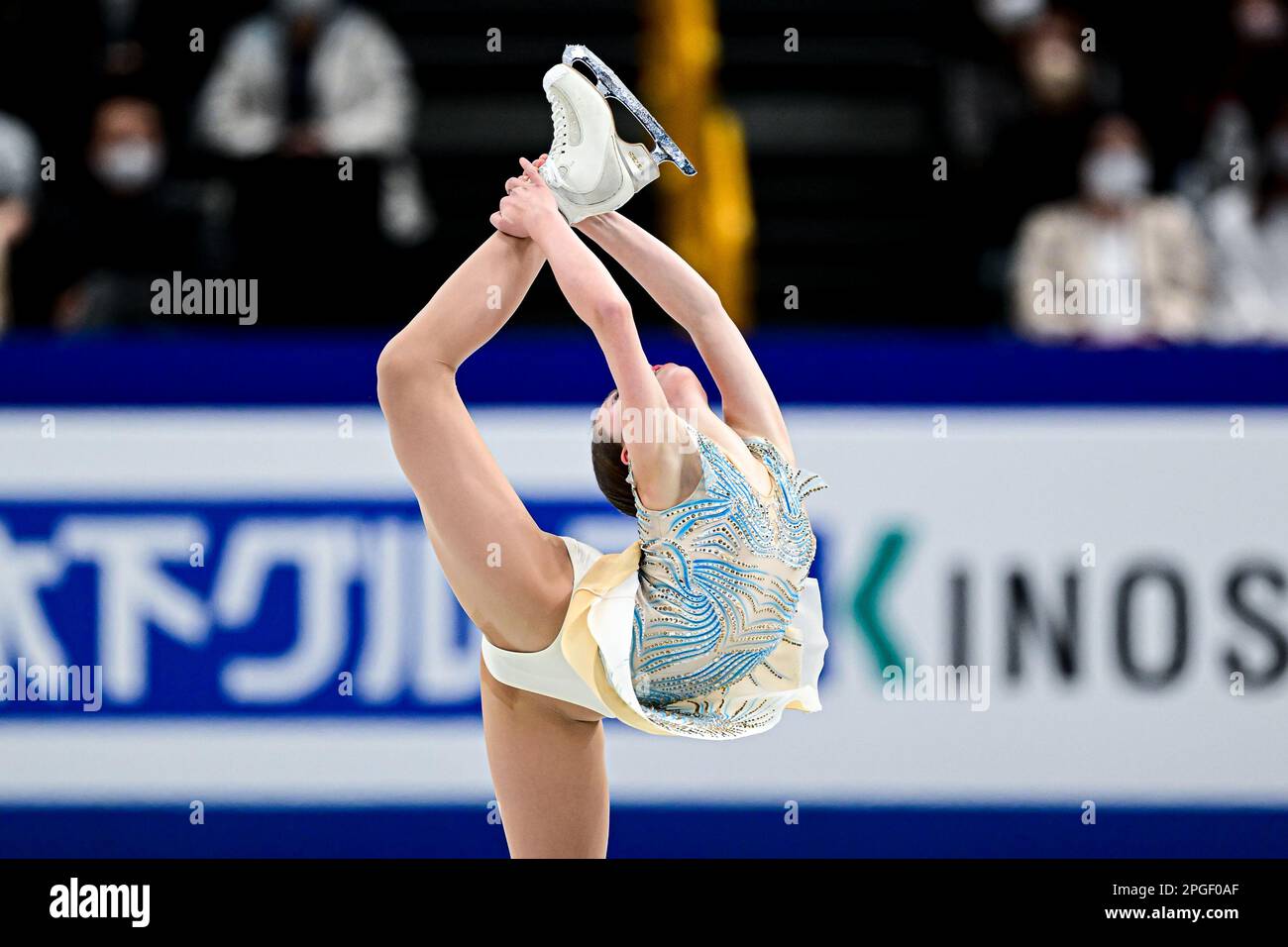 Nina PINZARRONE (BEL), during Women Short Program, at the ISU World