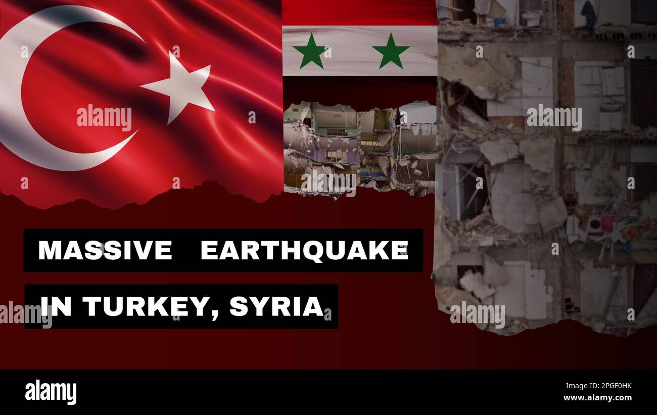 A digital illustration of an awareness pray for Turkey and Syria poster
