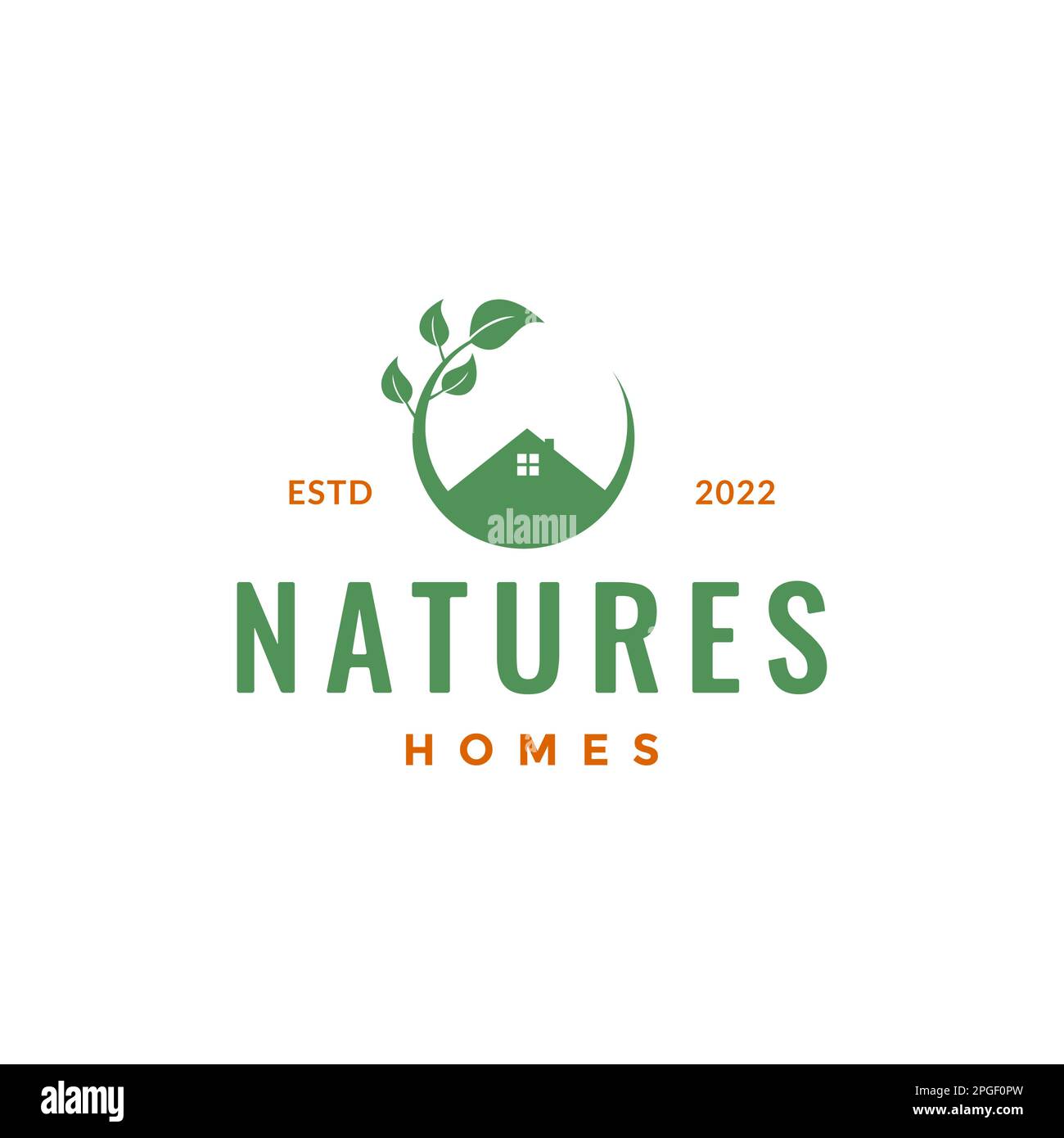 geometric nature home roof cabin leaves tree outdoor logo design vector