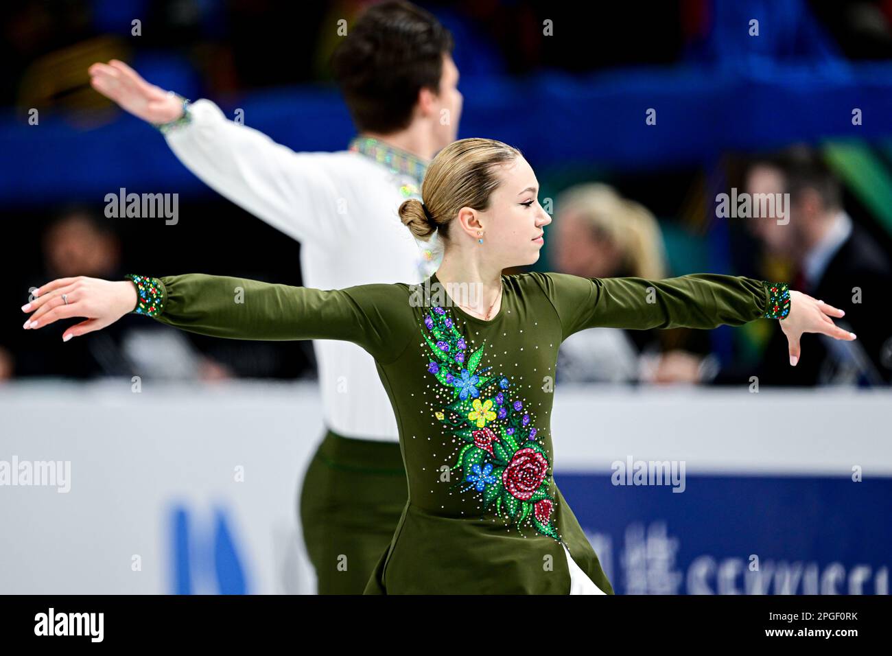 Violetta SIEROVA & Ivan KHOBTA (UKR), during Pairs Short Program, at