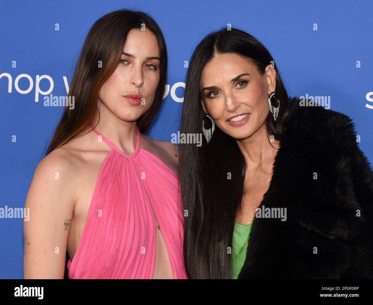 March 21, 2023, Holllywood, California, United States: Scout LaRue Willis  and Demi Moore attend the Fashion