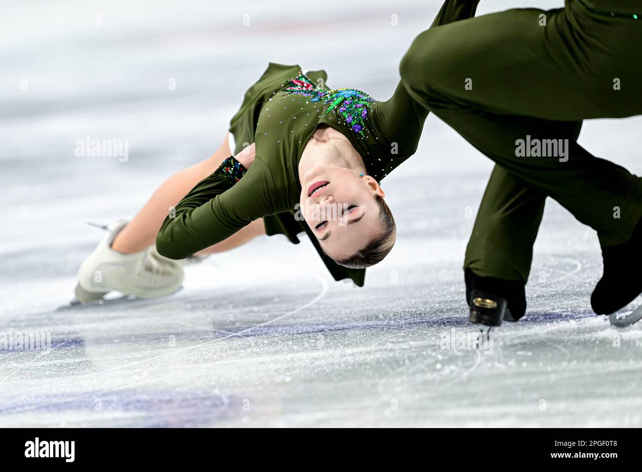 Violetta SIEROVA & Ivan KHOBTA (UKR), during Pairs Short Program, at