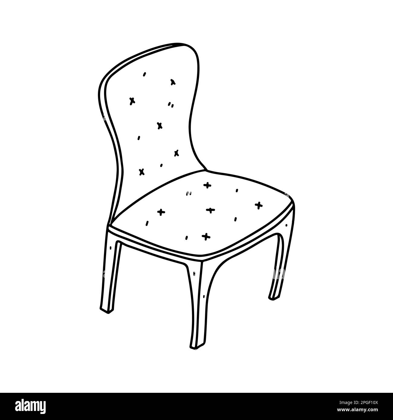 Chair in hand drawn doodle style. Vector illustration isolated on white